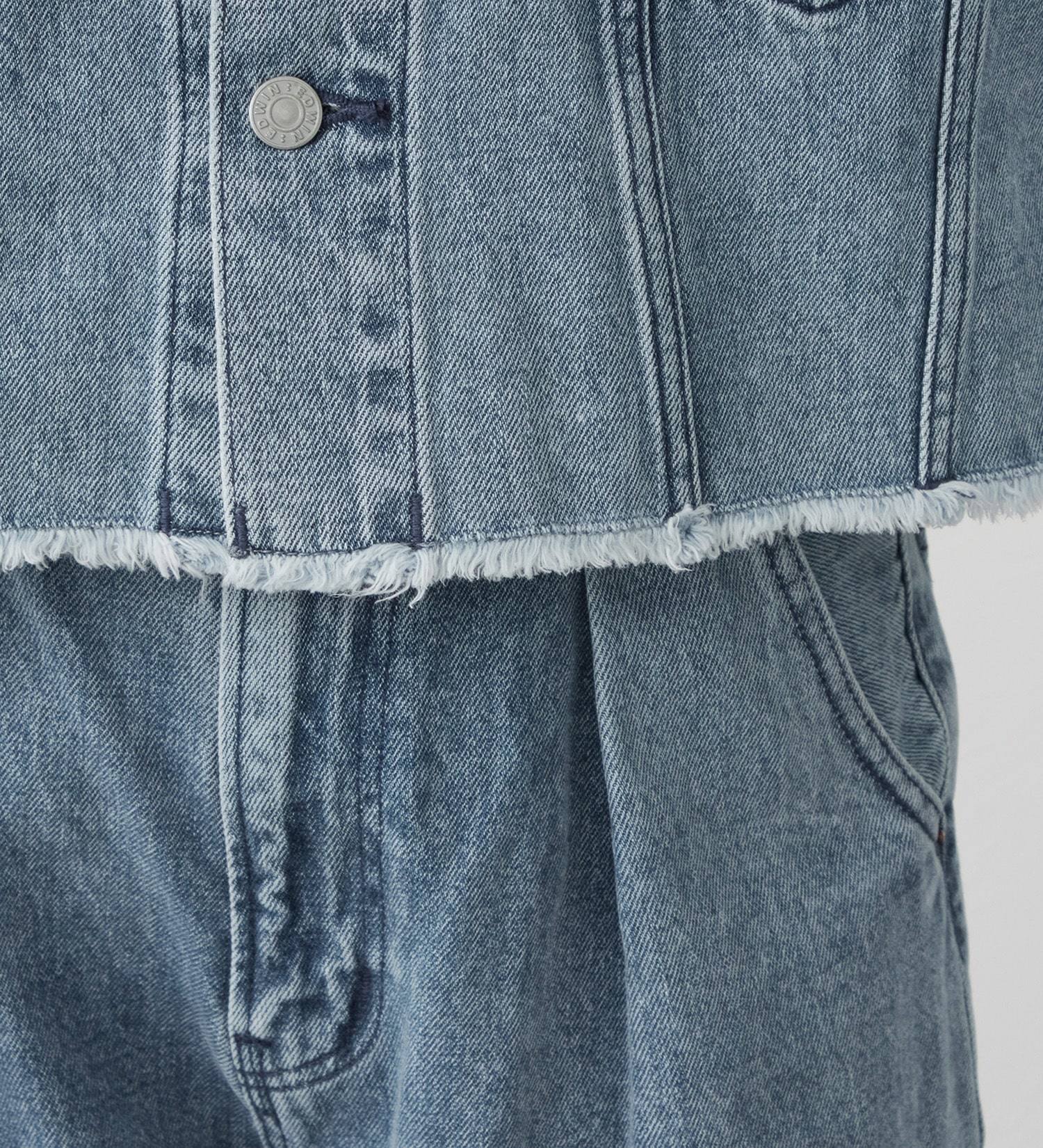 EDWIN(エドウイン)の【試着対象】ロールアップ デニムジャケット Gジャン|ジャケット/アウター/デニムジャケット/レディース|淡色ブルー