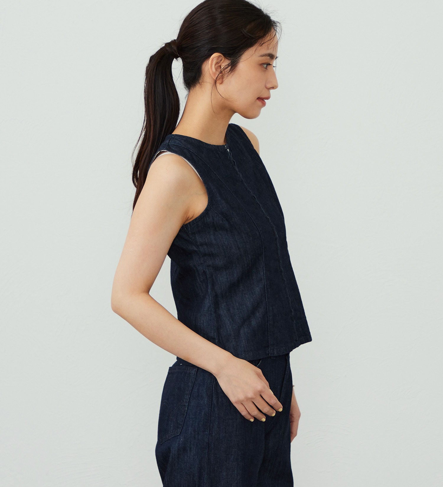 EDWIN(エドウイン)のEDWIN LADIES ライトオンス デニムタンクトップ セルビッジ セットアップ対応|トップス/タンクトップ/レディース|インディゴブルー
