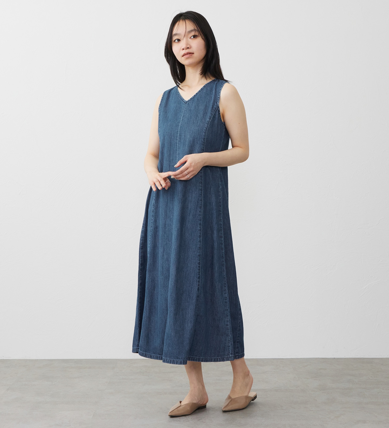 EDWIN(エドウイン)のライトオンス デニムワンピース セルビッジ|//レディース|中色ブルー