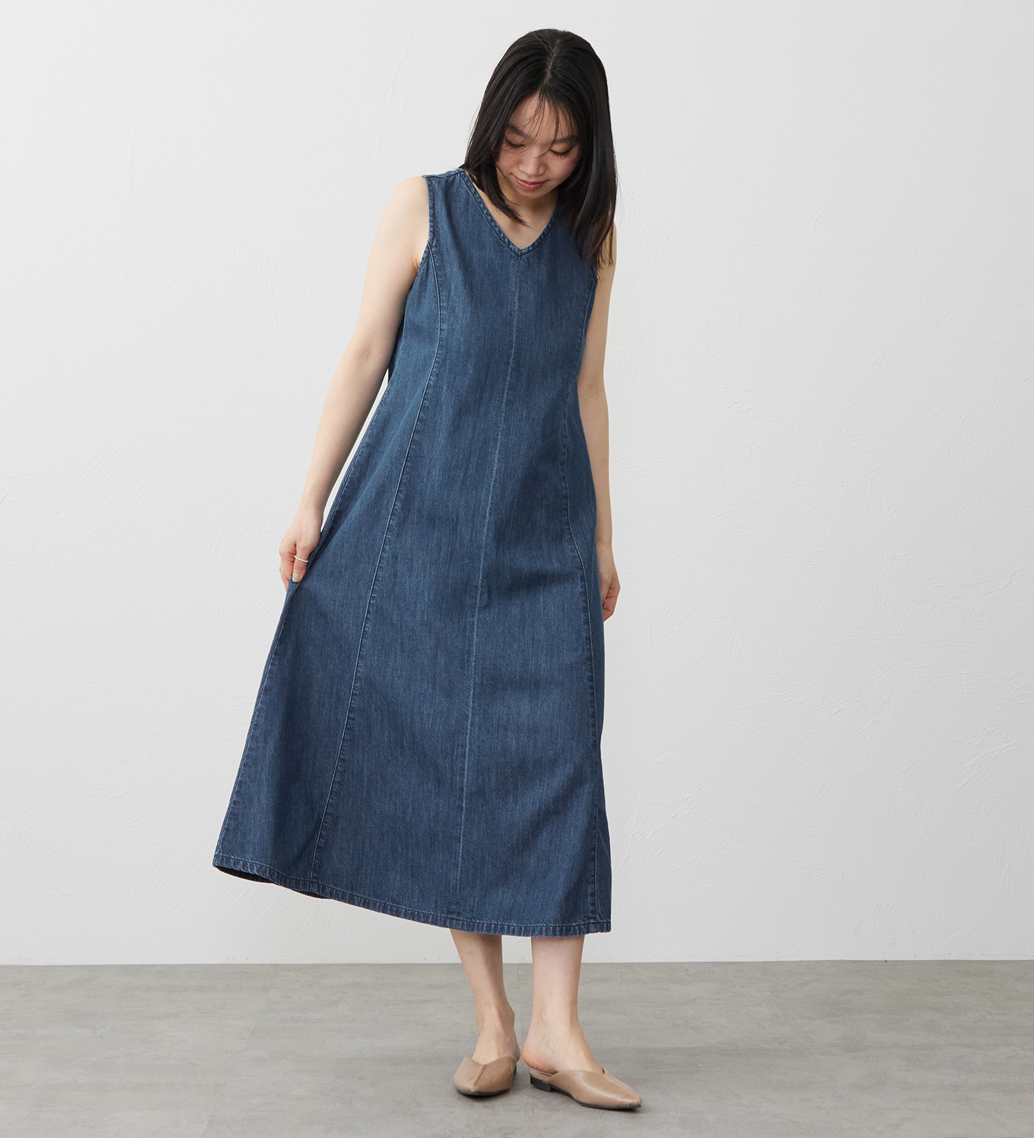 EDWIN(エドウイン)のライトオンス デニムワンピース セルビッジ|//レディース|中色ブルー