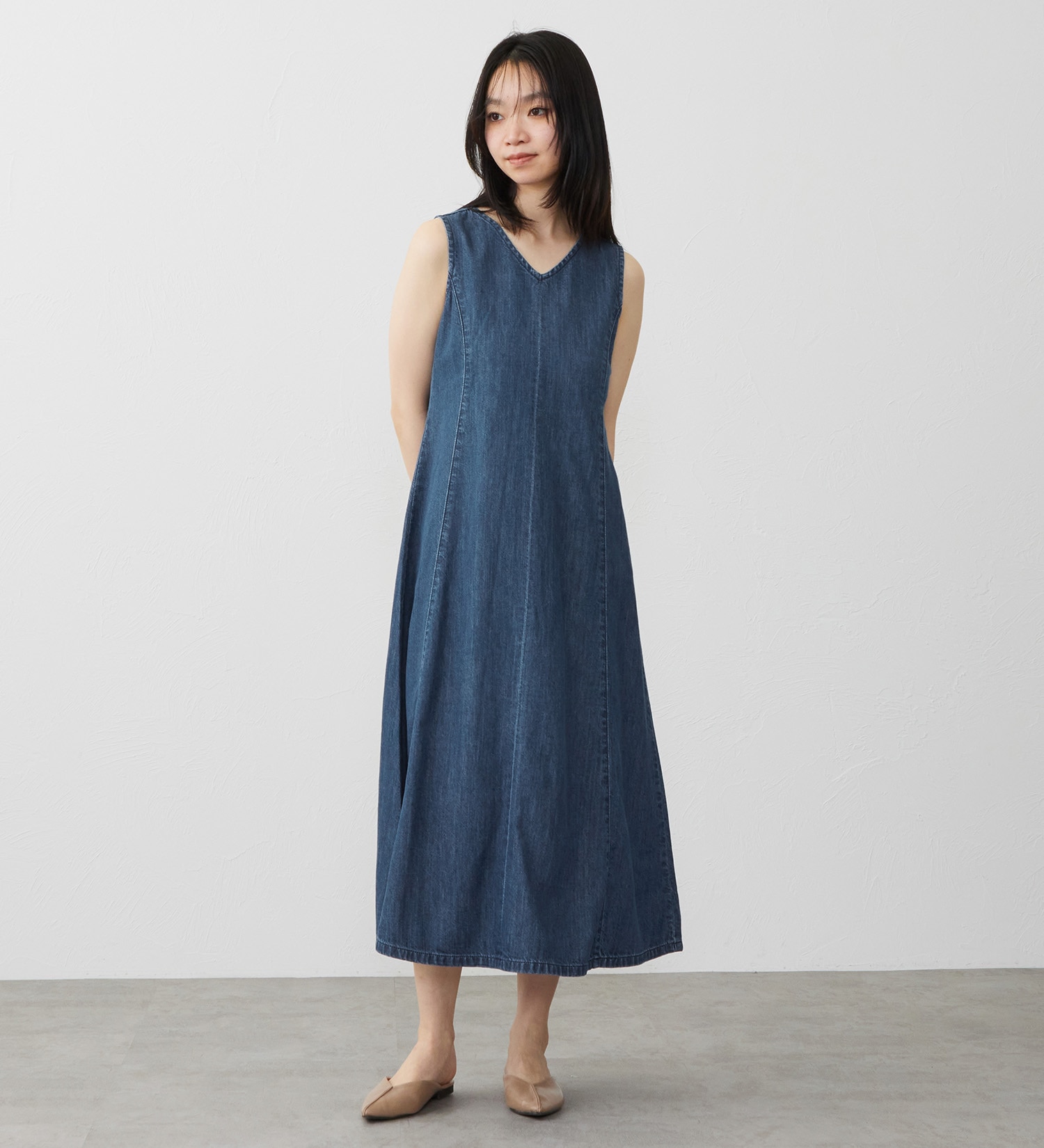 EDWIN(エドウイン)のライトオンス デニムワンピース セルビッジ|//レディース|中色ブルー