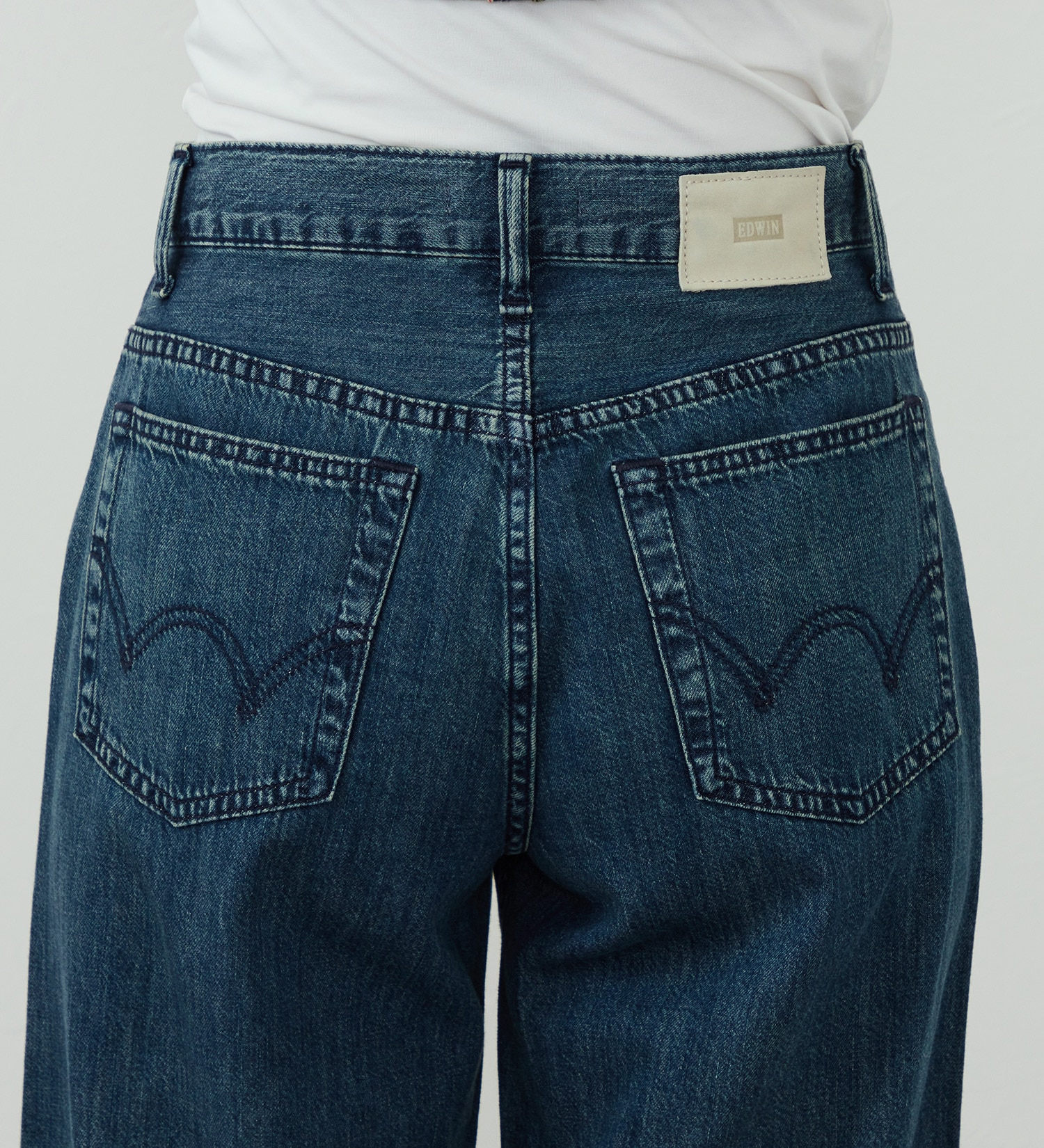 EDWIN(エドウイン)のEDWIN LADIES ライトオンス ワイドデニムパンツ セルビッジ セットアップ対応|パンツ/デニム / ジーンズパンツ/レディース|中色ブルー