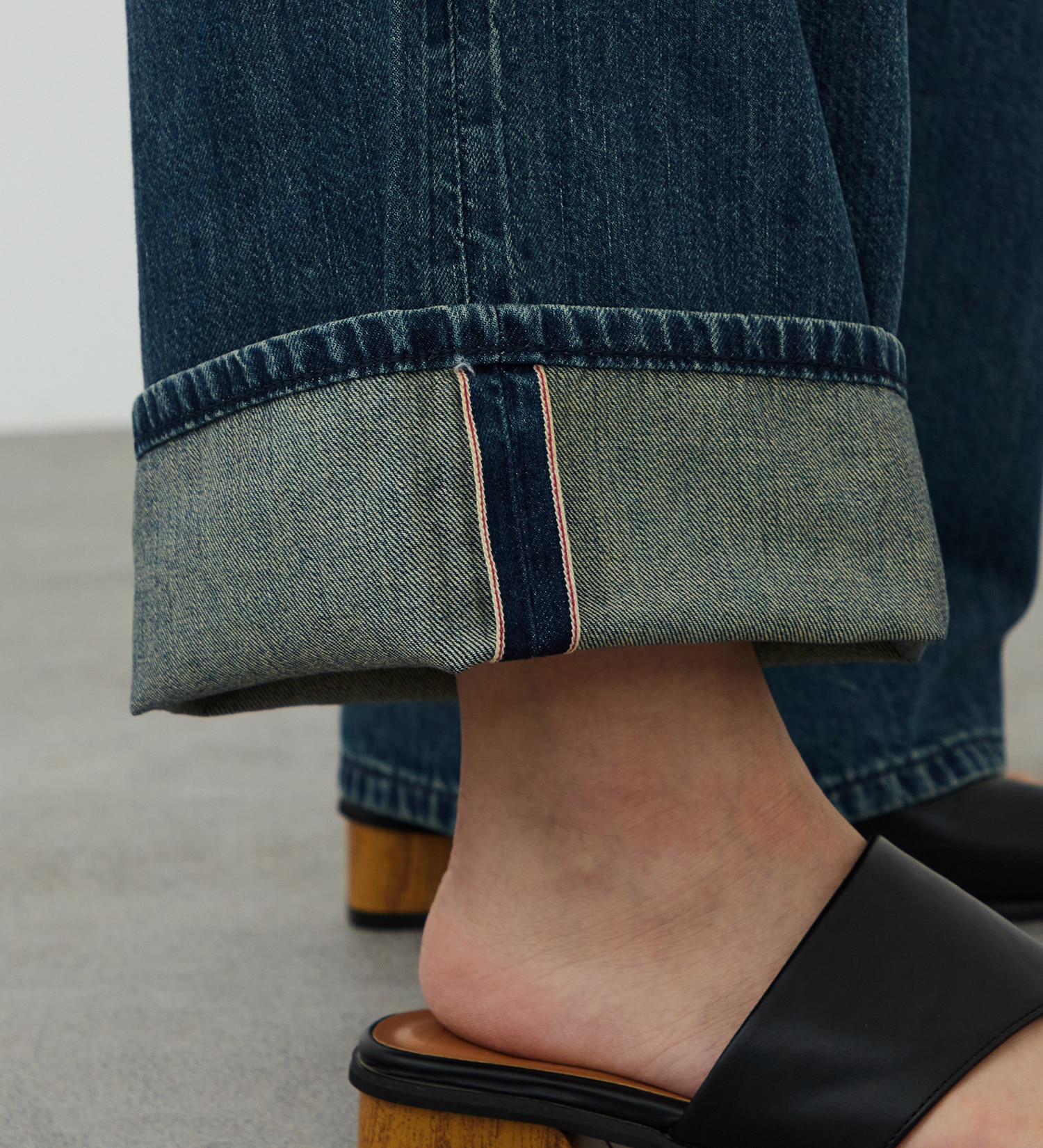 EDWIN(エドウイン)のEDWIN LADIES ライトオンス ワイドデニムパンツ セルビッジ セットアップ対応|パンツ/デニム / ジーンズパンツ/レディース|中色ブルー