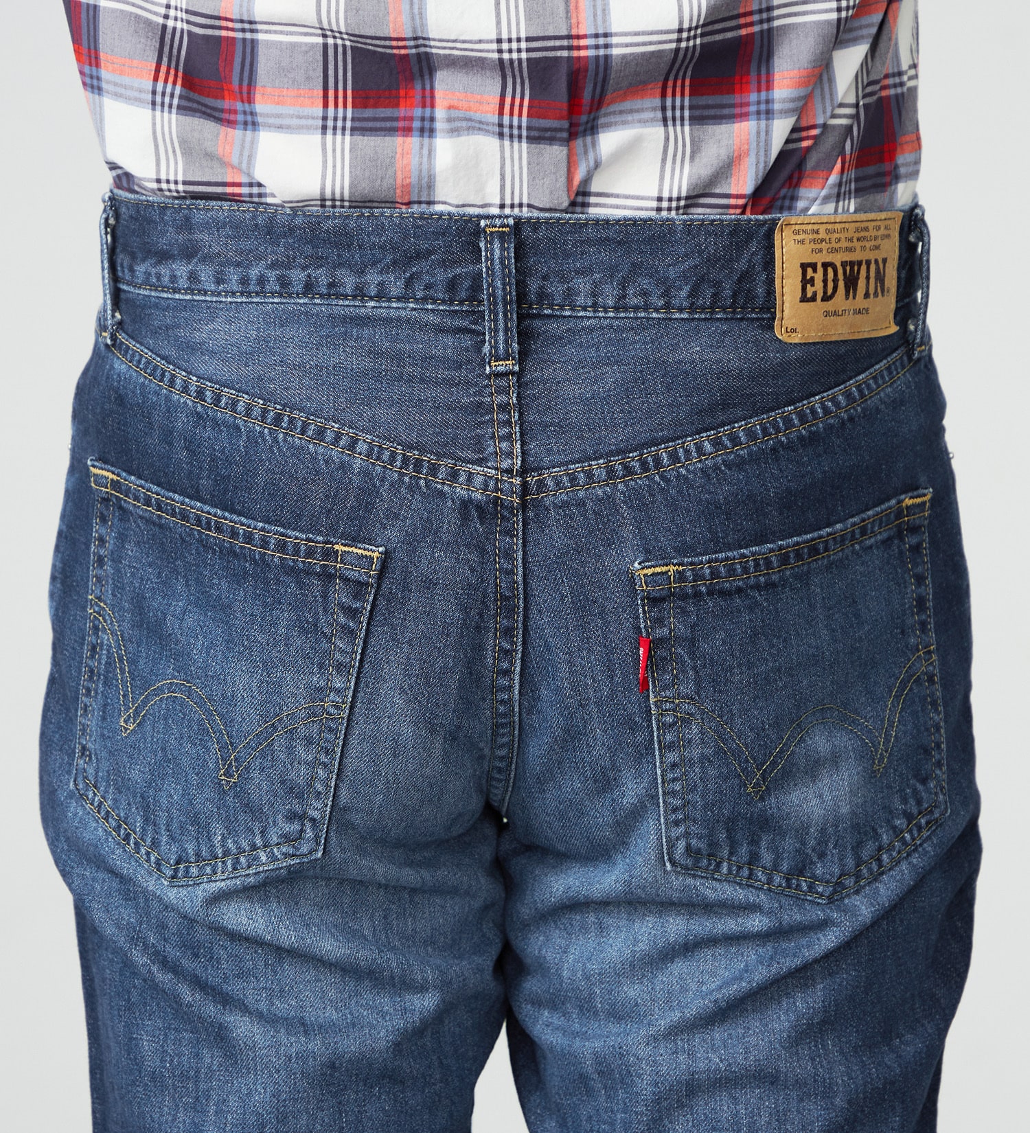 EDWIN(エドウイン)の【大きいサイズ】EDWIN BASIC クロップドデニムパンツ|パンツ/ショート丈/メンズ|濃色ブルー