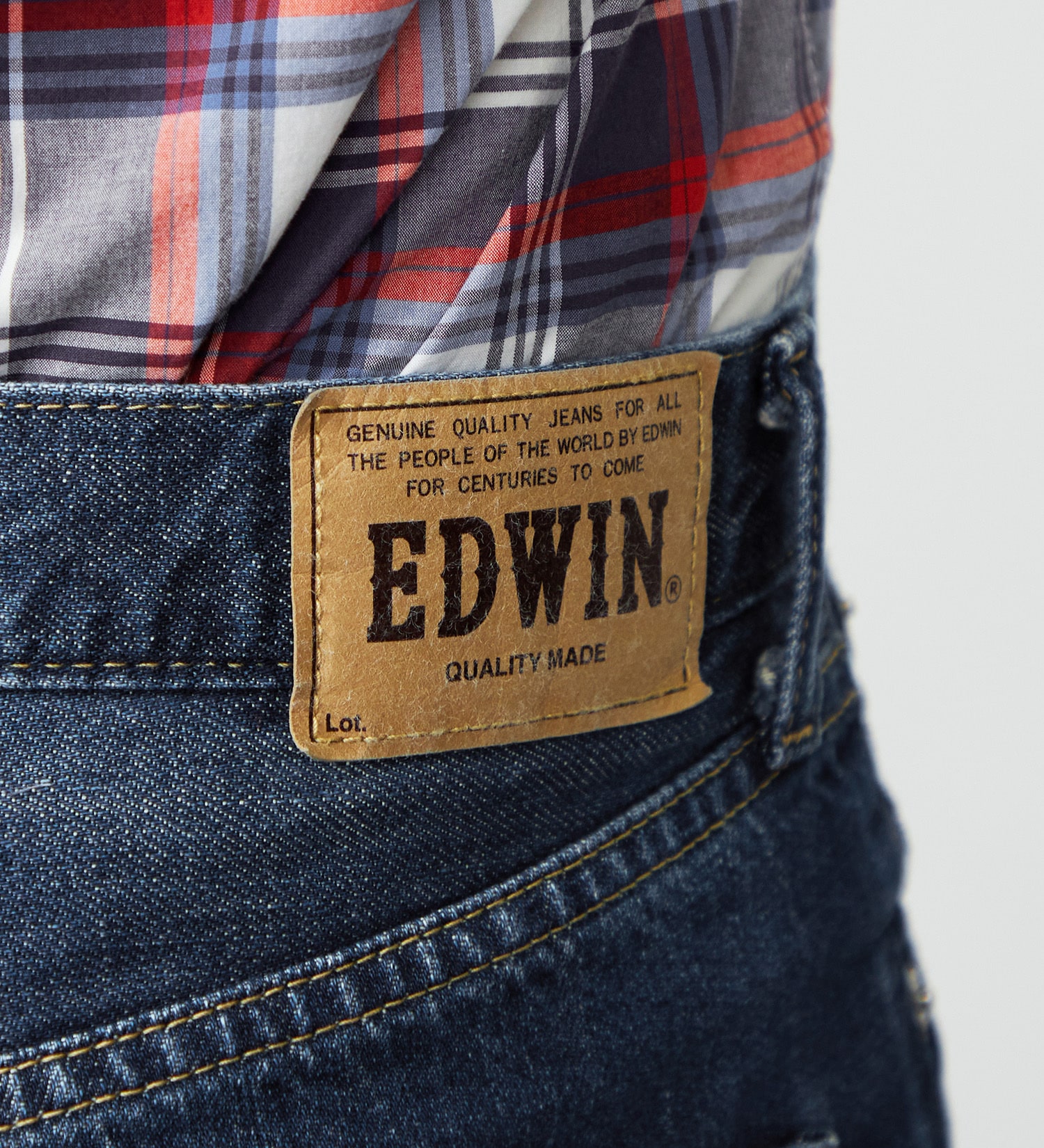 EDWIN(エドウイン)の【大きいサイズ】EDWIN BASIC クロップドデニムパンツ|パンツ/ショート丈/メンズ|濃色ブルー