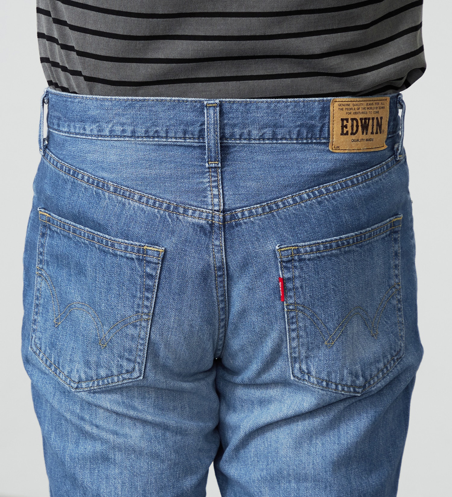 EDWIN(エドウイン)の【大きいサイズ】EDWIN BASIC クロップドデニムパンツ|パンツ/ショート丈/メンズ|中色ブルー