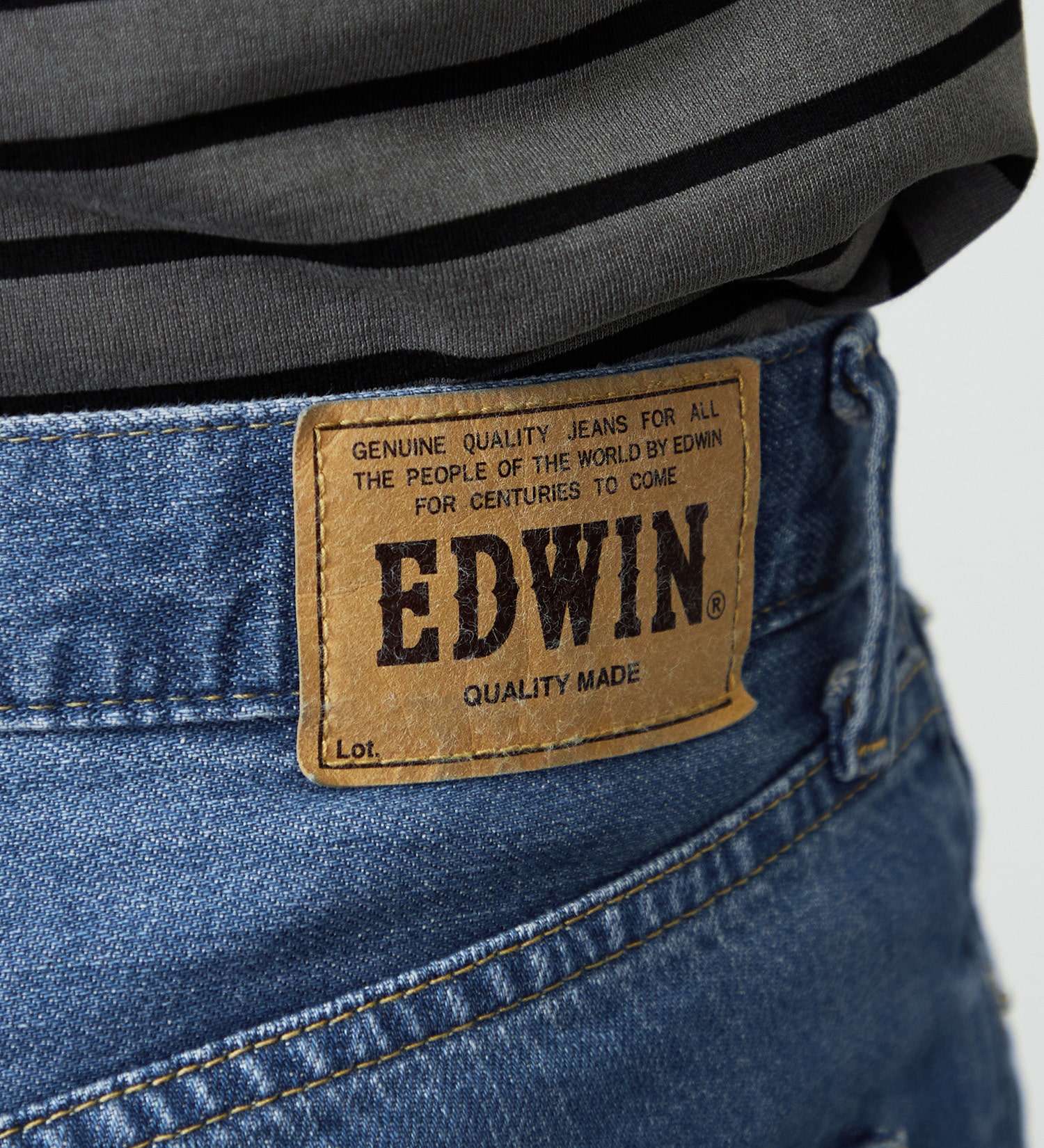 EDWIN(エドウイン)の【大きいサイズ】EDWIN BASIC クロップドデニムパンツ|パンツ/ショート丈/メンズ|中色ブルー