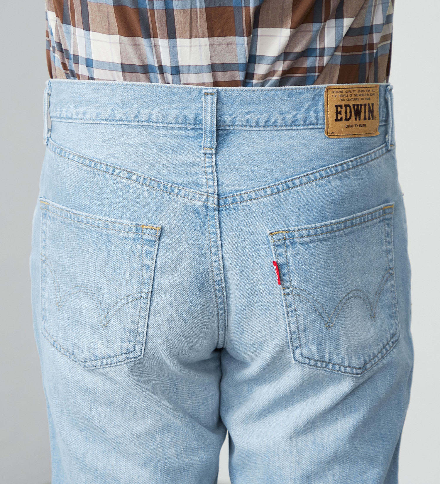 EDWIN(エドウイン)の【大きいサイズ】EDWIN BASIC クロップドデニムパンツ|パンツ/ショート丈/メンズ|淡色ブルー