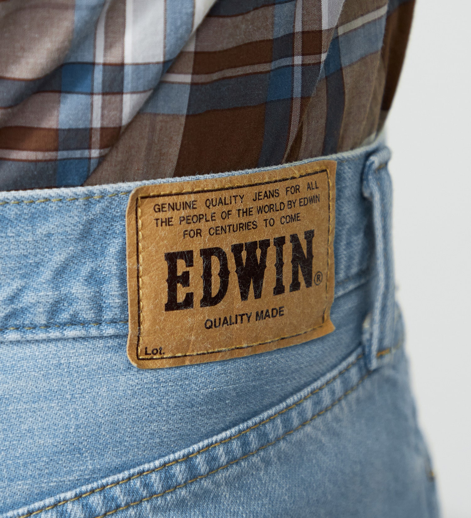 EDWIN(エドウイン)の【大きいサイズ】EDWIN BASIC クロップドデニムパンツ|パンツ/ショート丈/メンズ|淡色ブルー