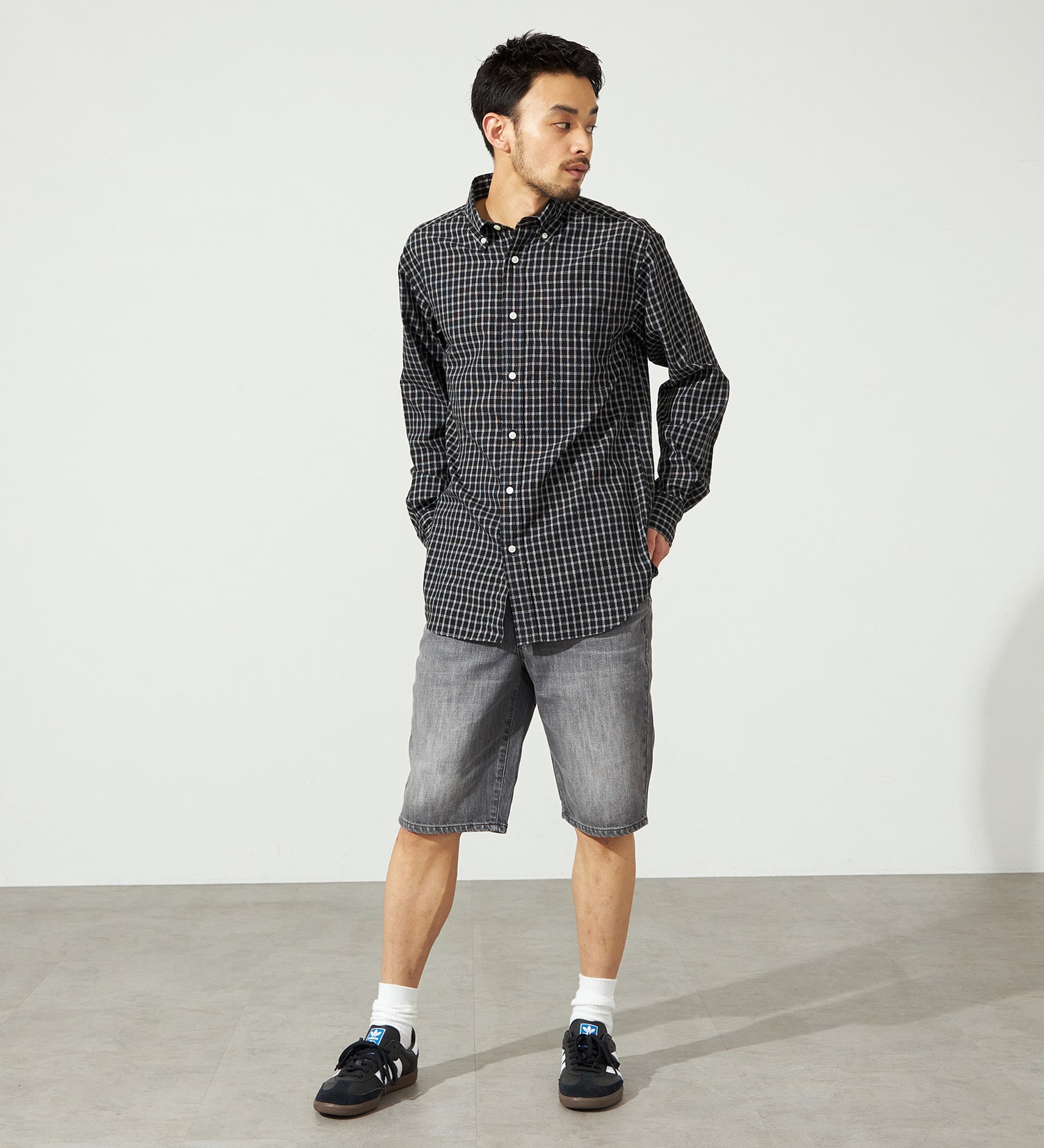 EDWIN(エドウイン)のベーシック デニムショートパンツ ジーンズ|パンツ/デニム / ジーンズパンツ/メンズ|ブラックデニム