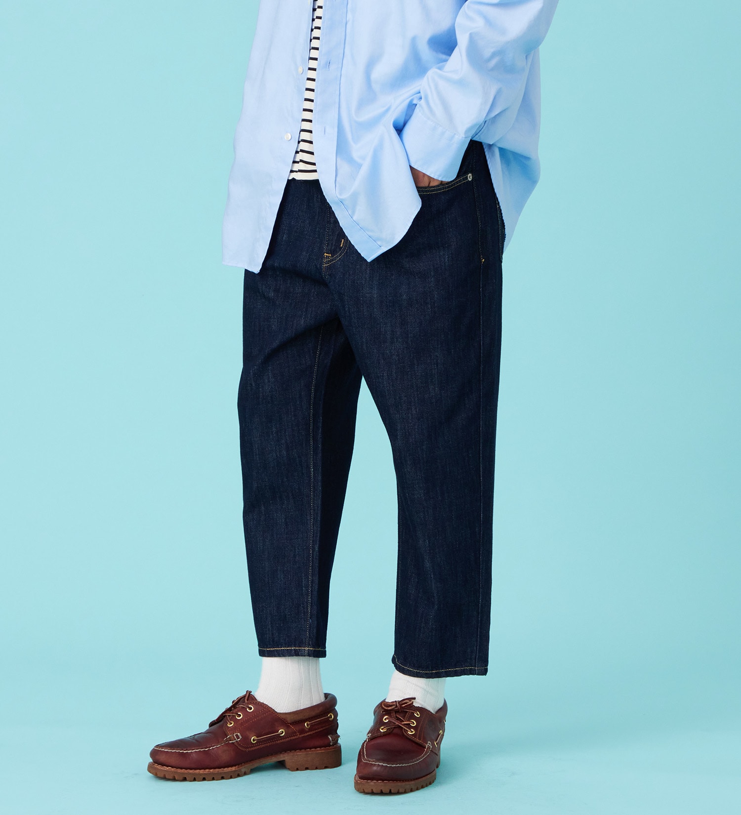 EDWIN(エドウイン)のベーシック デニムクロップドパンツ ジーンズ|パンツ/ショート丈/メンズ|インディゴブルー