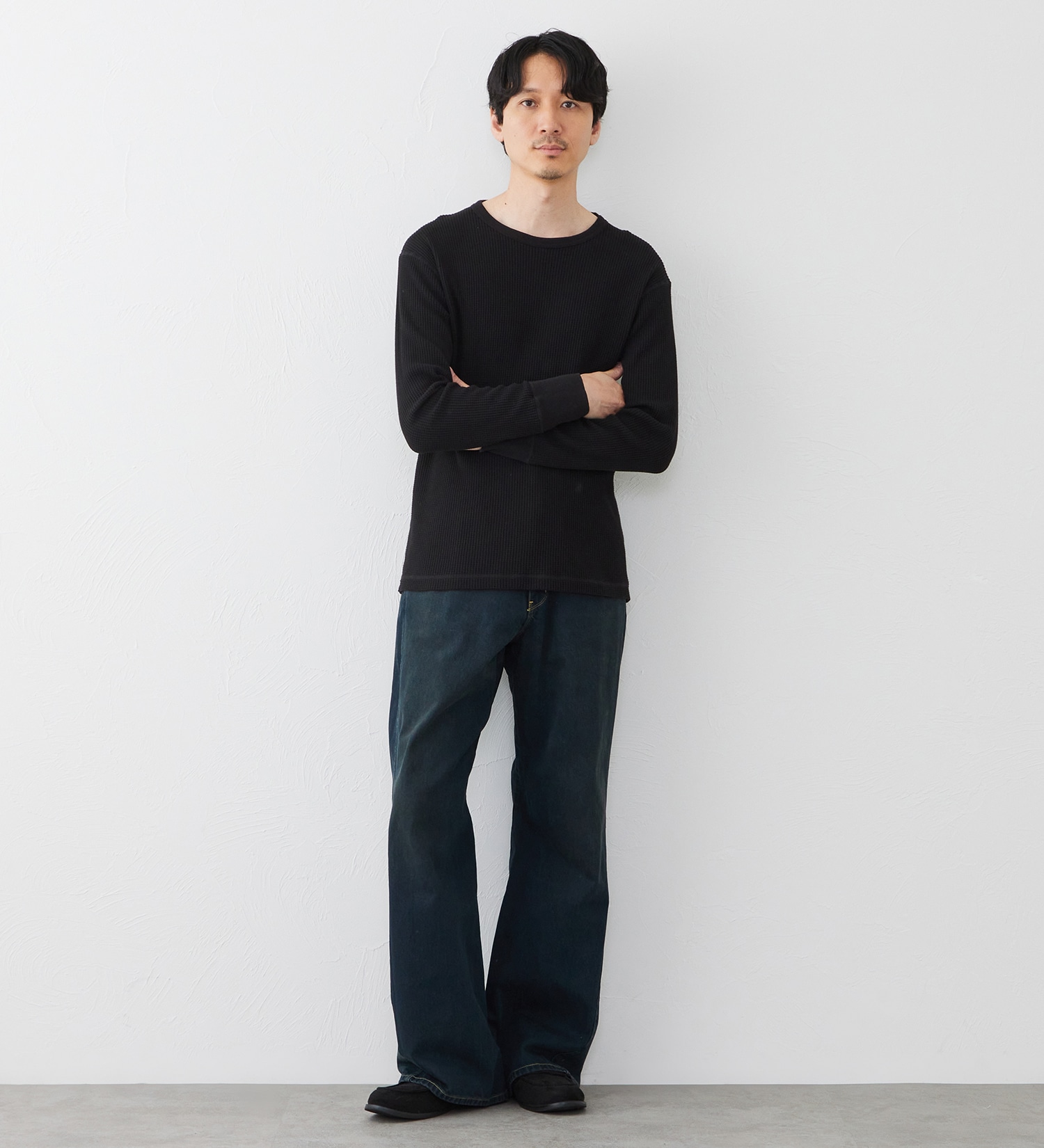 EDWIN(エドウイン)のTIME CODE 00S ルーズフレアデニムパンツ|パンツ/デニム / ジーンズパンツ/メンズ|ブラックデニム