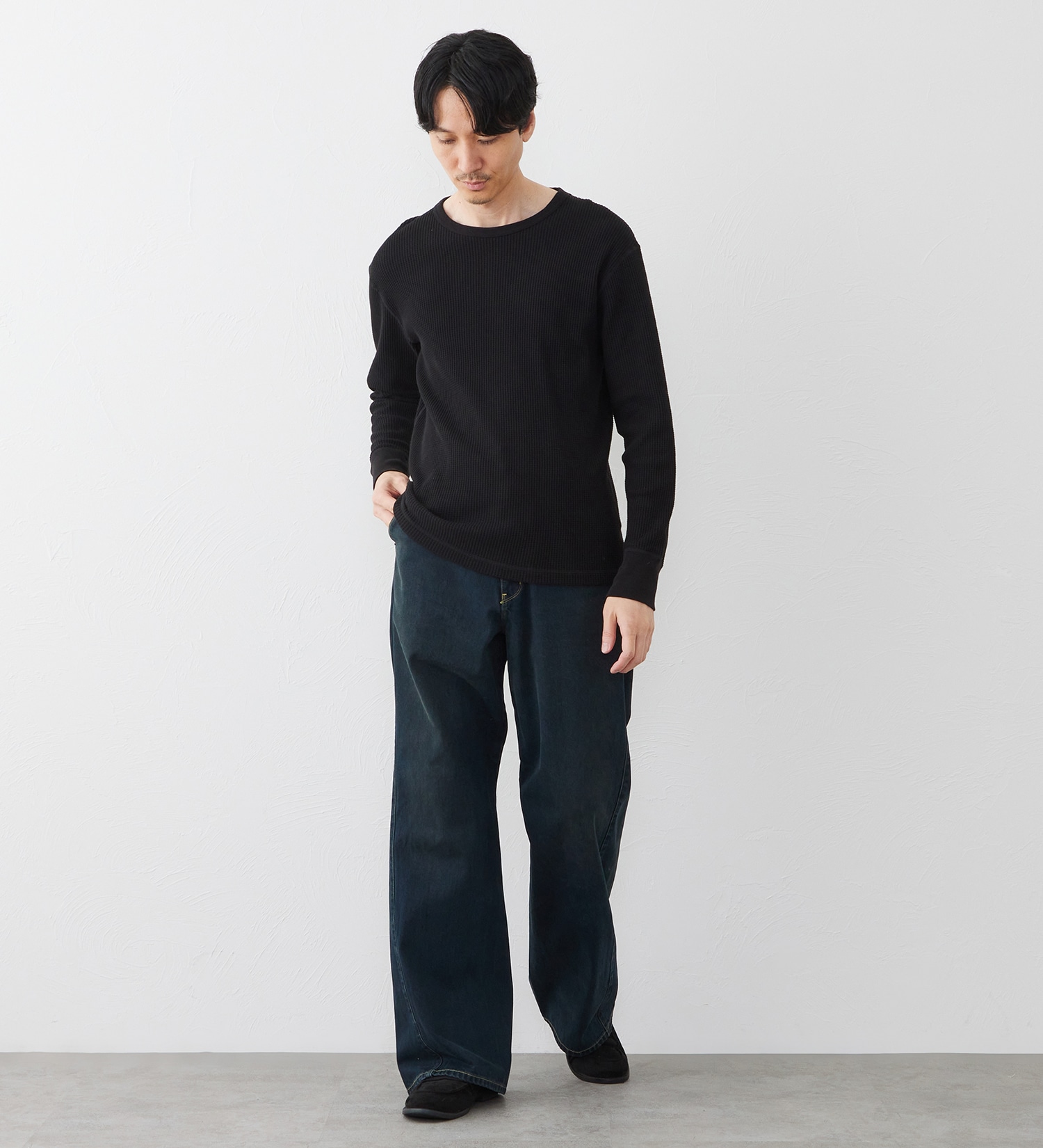 EDWIN(エドウイン)のTIME CODE 00S ルーズフレアデニムパンツ|パンツ/デニム / ジーンズパンツ/メンズ|ブラックデニム