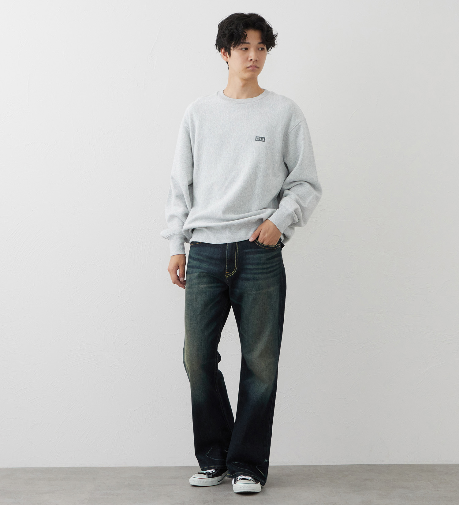 EDWIN(エドウイン)の【試着対象】TIME CODE 00S ルーズフレアデニムパンツ|パンツ/デニム / ジーンズパンツ/メンズ|濃色ブルー