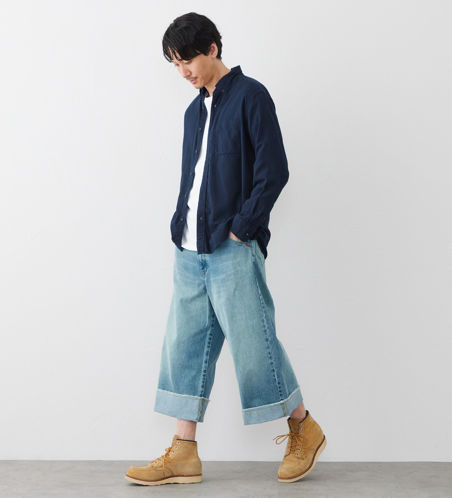 EDWIN(エドウイン)のTIME CODE 00S シンチバック ルーズハーフパンツ|パンツ/ショート丈/メンズ|淡色ブルー