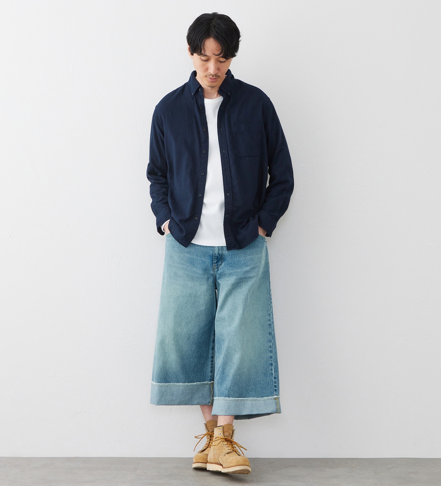 EDWIN(エドウイン)のTIME CODE 00S シンチバック ルーズハーフパンツ|パンツ/ショート丈/メンズ|淡色ブルー