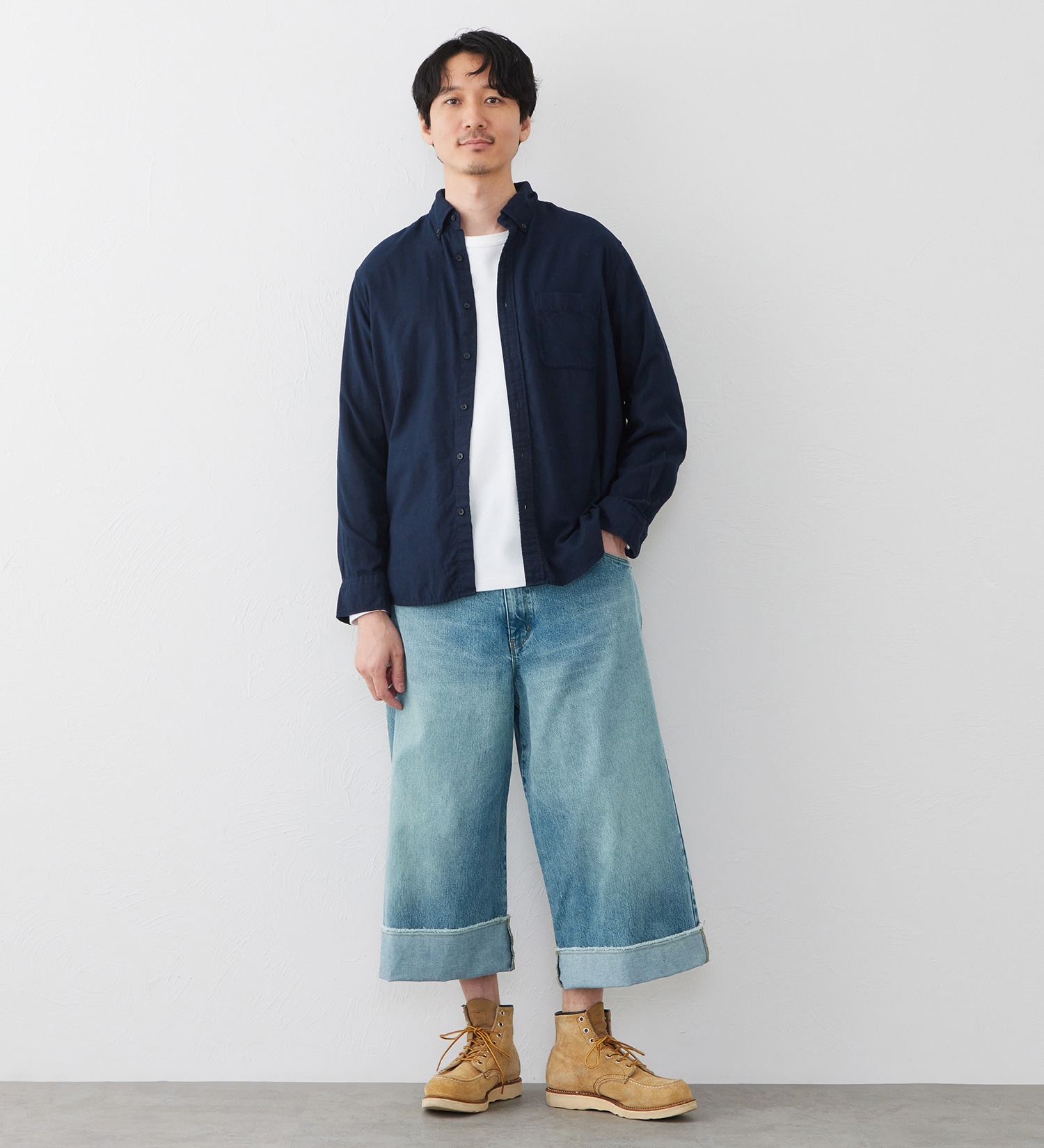 EDWIN(エドウイン)のTIME CODE 00S シンチバック ルーズハーフパンツ|パンツ/ショート丈/メンズ|淡色ブルー