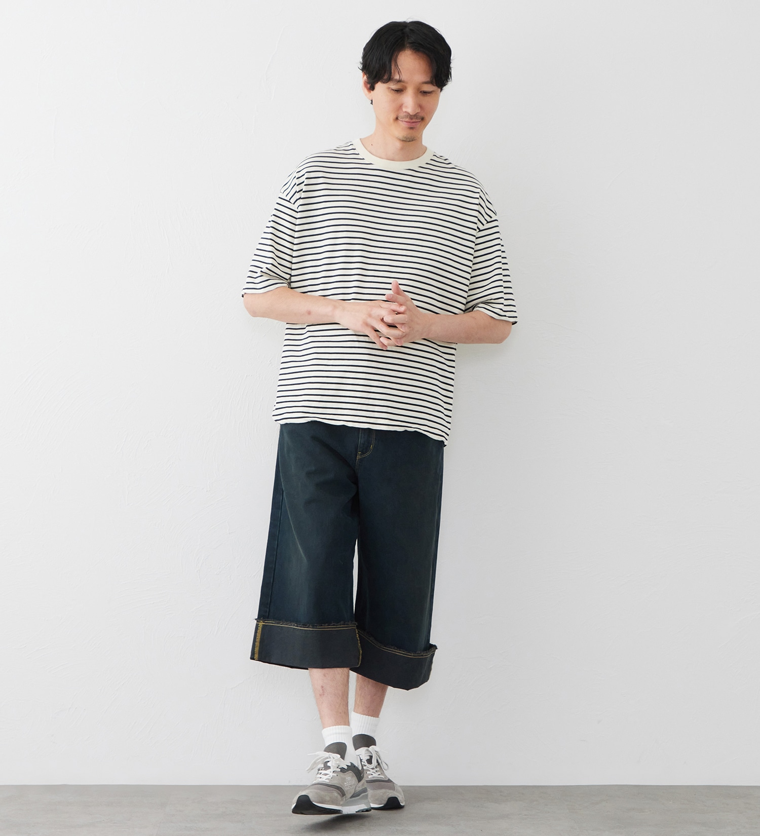 EDWIN(エドウイン)のTIME CODE 00S シンチバック ルーズハーフパンツ|パンツ/ショート丈/メンズ|ブラックデニム