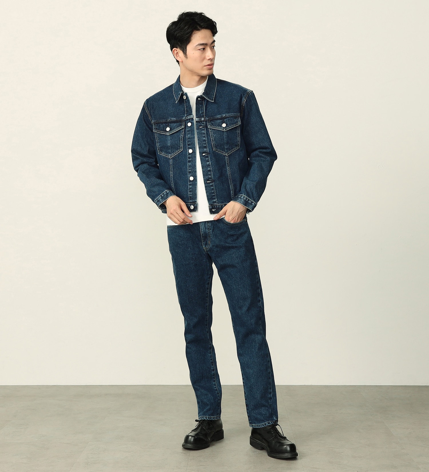 EDWIN(エドウイン)の【WEB限定】五・八デニム レギュラーストレートデニムパンツ ふつうのジーンズ 日本製 MADE IN JAPAN|パンツ/デニムパンツ/メンズ|中色ブルー