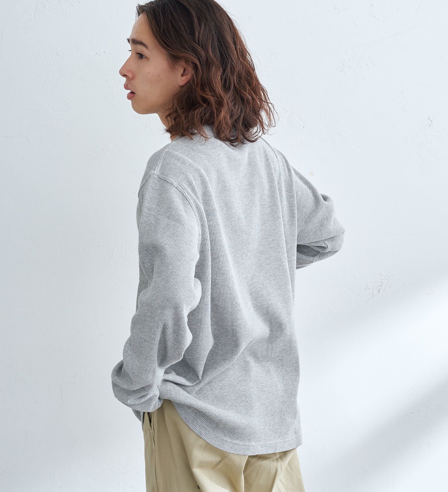EDWIN(エドウイン)の【先行SALE】【直営店舗・WEB限定】豊富なサイズ展開!(S~5L)ワッフルロングスリーブTシャツ 長袖 ビッグサイズ対応|トップス/Tシャツ/カットソー/メンズ|グレー