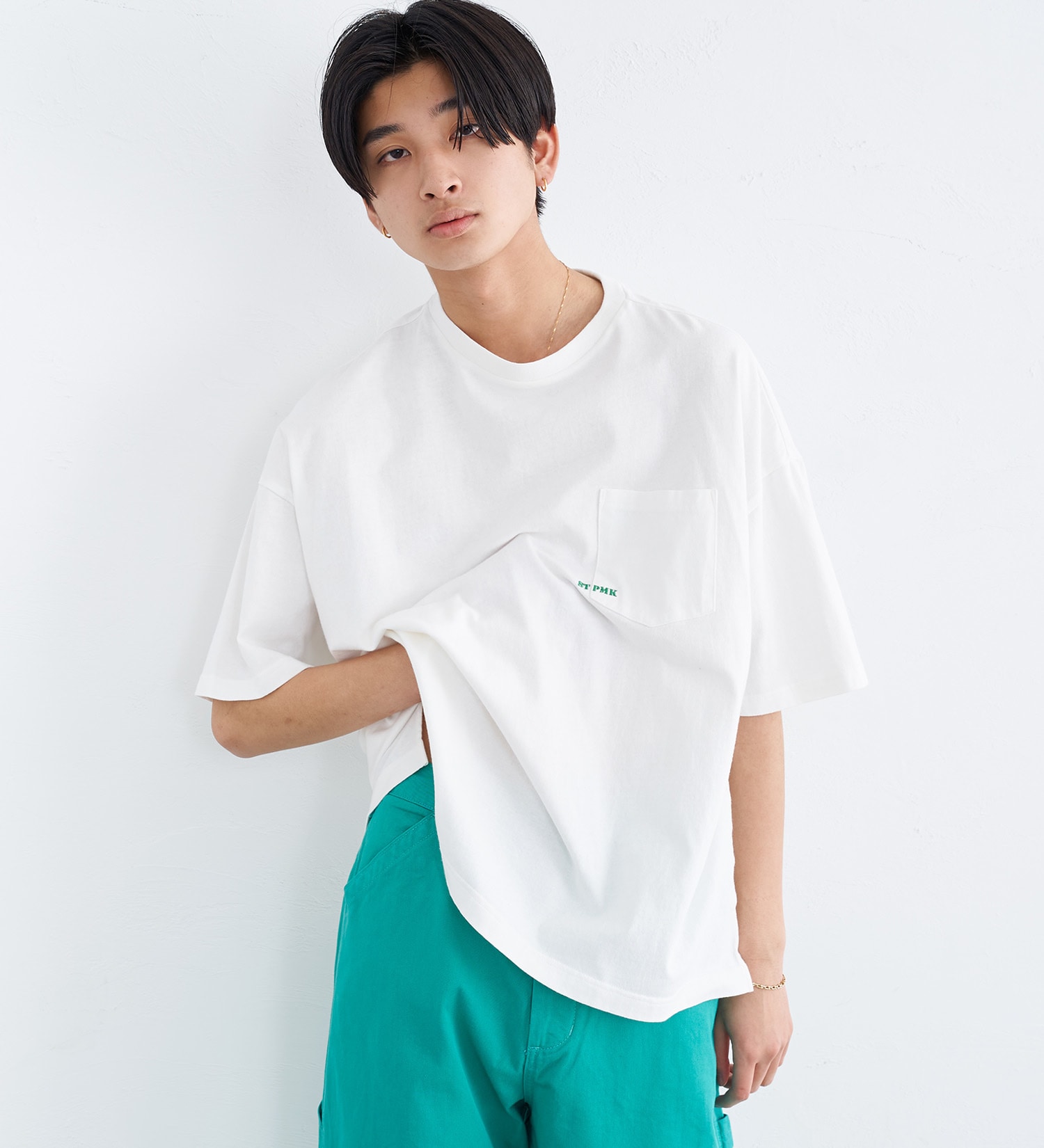 EDWIN(エドウイン)の【SALE】【WEB限定】EDWIN STEPMARK ワイドボディポケット半袖Tシャツ|トップス/Tシャツ/カットソー/メンズ|ホワイト×グリーン