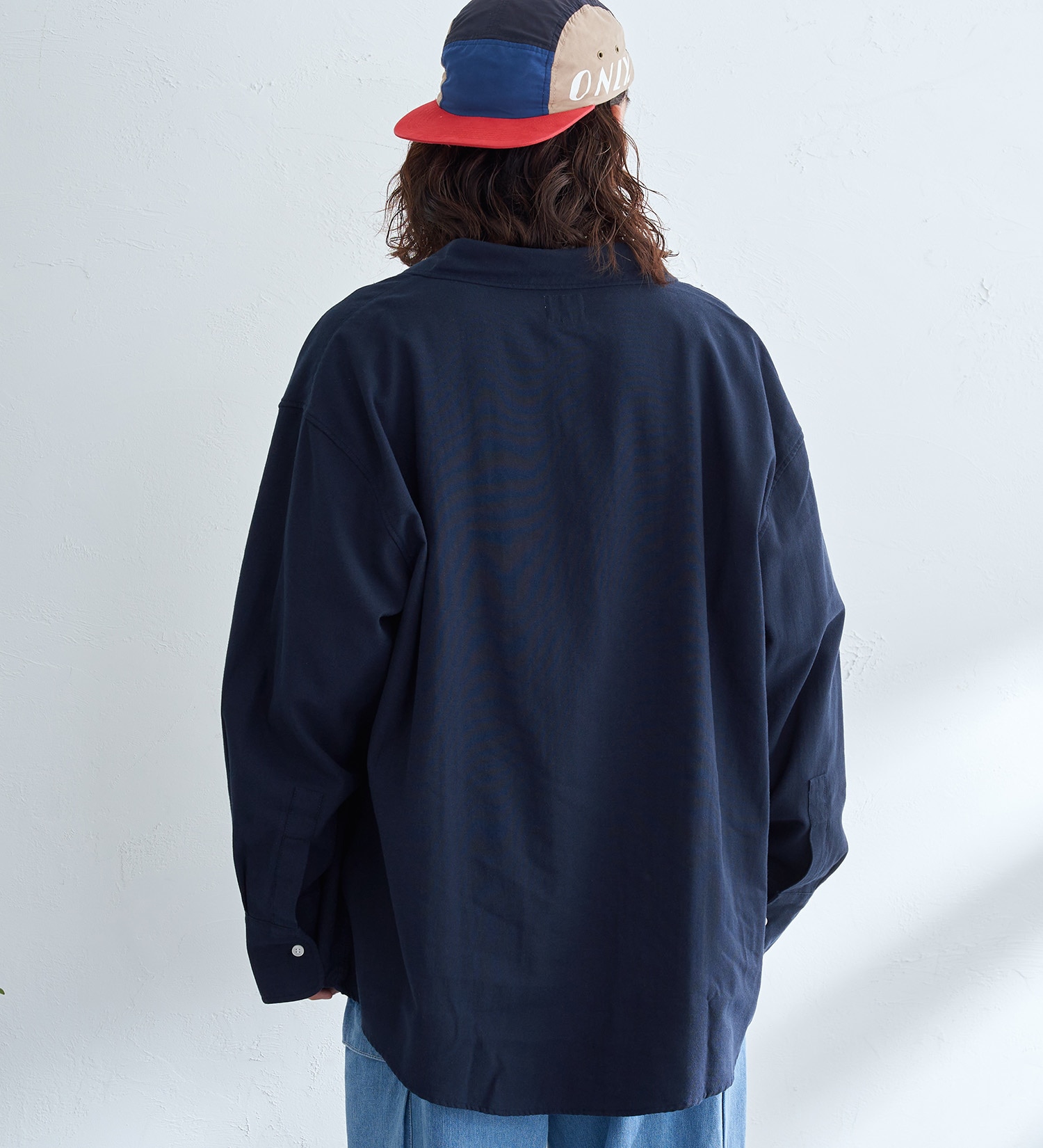 EDWIN(エドウイン)の【WEB限定】EDWIN STEPMARK オーバーサイズ レギュラーカラーシャツ　L/S|トップス/シャツ/ブラウス/メンズ|ネイビー