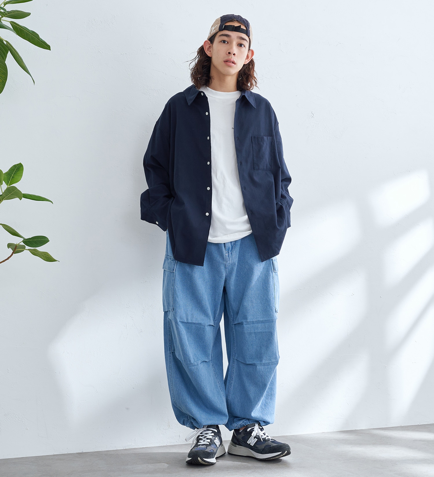 EDWIN(エドウイン)の【WEB限定】EDWIN STEPMARK オーバーサイズ レギュラーカラーシャツ　L/S|トップス/シャツ/ブラウス/メンズ|ネイビー