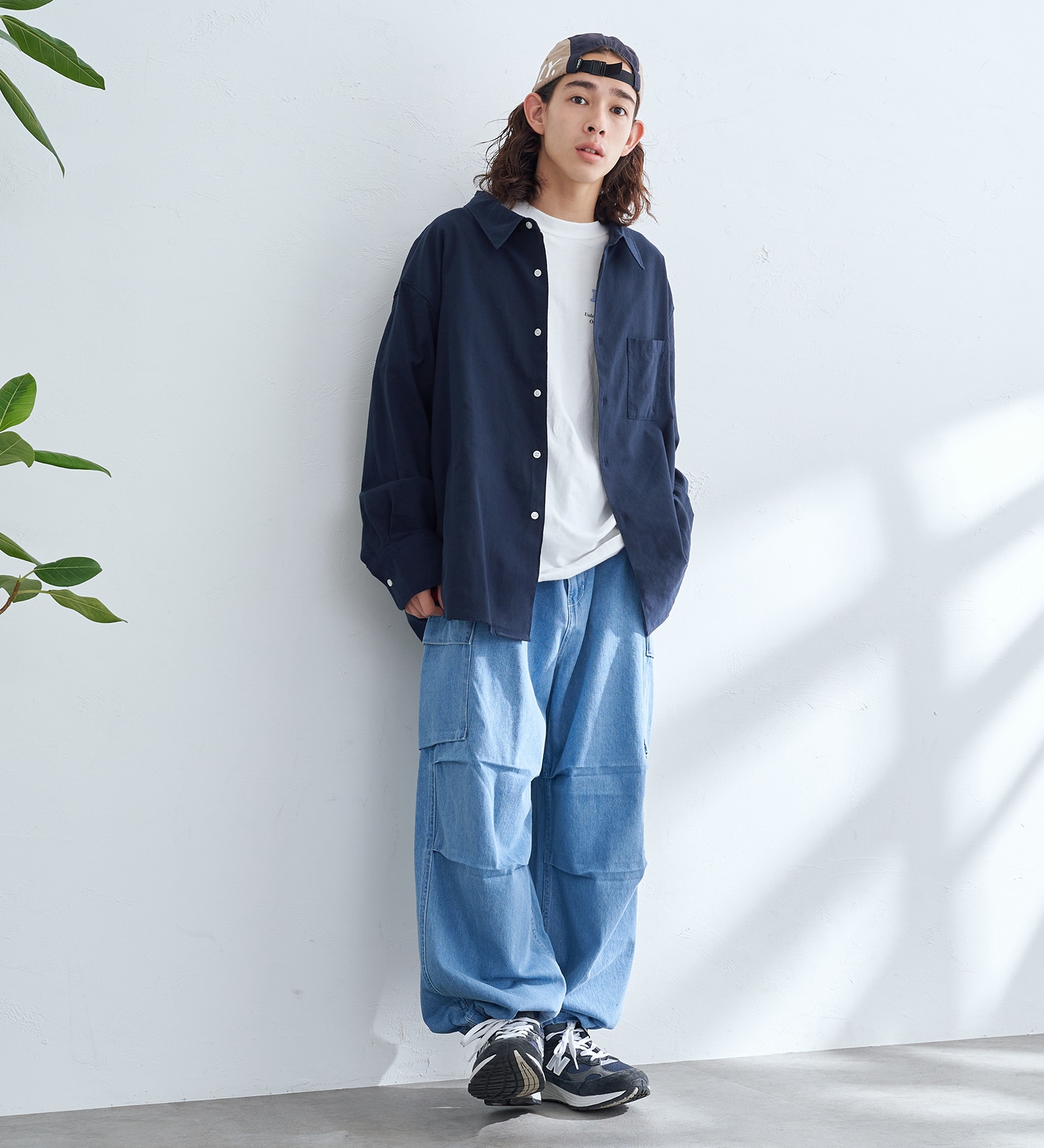 EDWIN(エドウイン)の【WEB限定】EDWIN STEPMARK オーバーサイズ レギュラーカラーシャツ　L/S|トップス/シャツ/ブラウス/メンズ|ネイビー