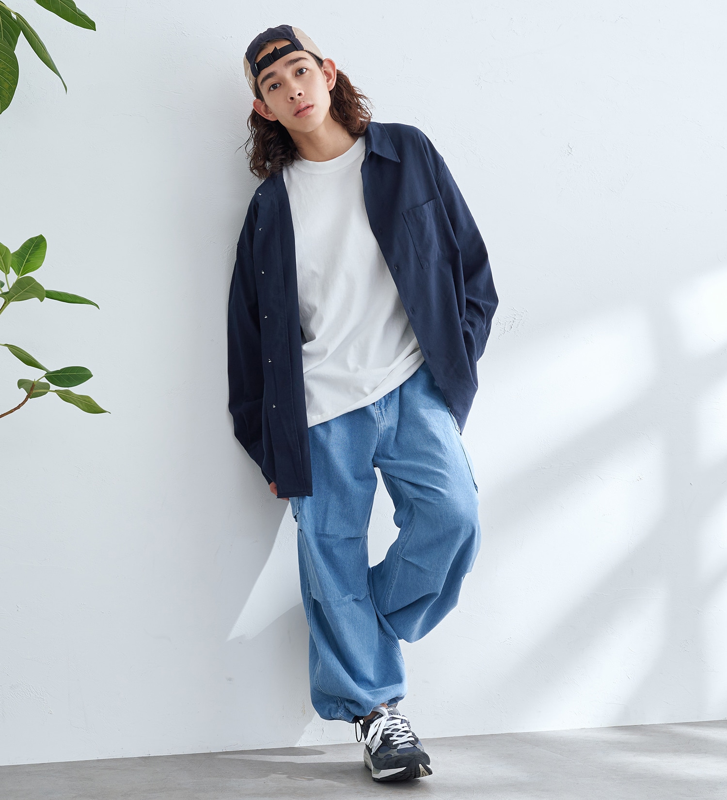 EDWIN(エドウイン)の【WEB限定】EDWIN STEPMARK オーバーサイズ レギュラーカラーシャツ　L/S|トップス/シャツ/ブラウス/メンズ|ネイビー