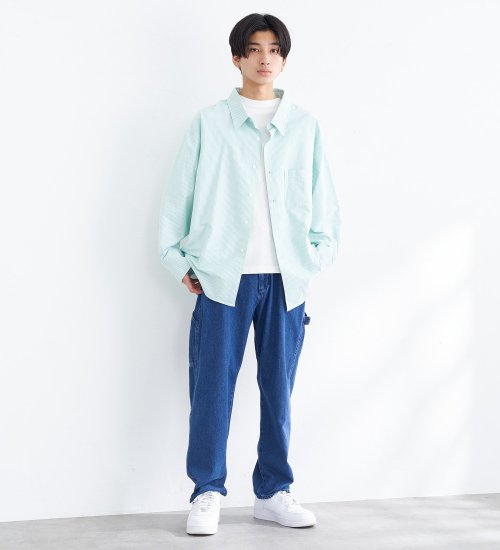 EDWIN(エドウイン)の【WEB限定】EDWIN STEPMARK オーバーサイズ レギュラーカラーシャツ　L/S|トップス/シャツ/ブラウス/メンズ|グリーン