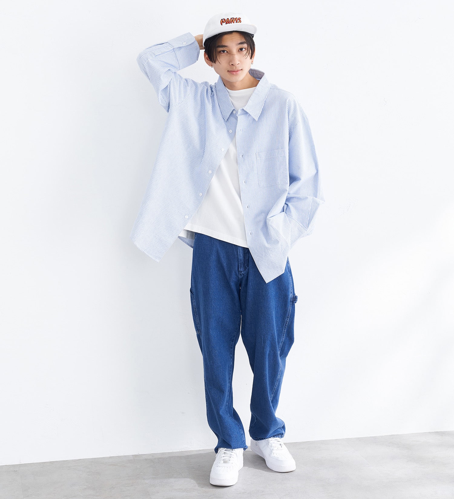 EDWIN(エドウイン)の【WEB限定】EDWIN STEPMARK オーバーサイズ レギュラーカラーシャツ　L/S|トップス/シャツ/ブラウス/メンズ|ヒッコリー