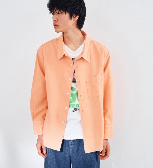 EDWIN(エドウイン)の【WEB限定】EDWIN STEPMARK オーバーサイズ レギュラーカラーシャツ　L/S|トップス/シャツ/ブラウス/メンズ|オレンジ