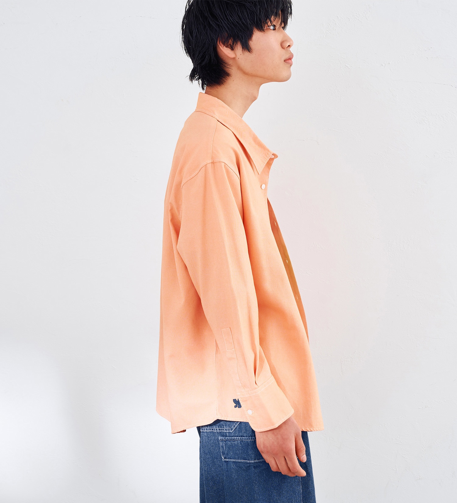 EDWIN(エドウイン)の【WEB限定】EDWIN STEPMARK オーバーサイズ レギュラーカラーシャツ　L/S|トップス/シャツ/ブラウス/メンズ|オレンジ