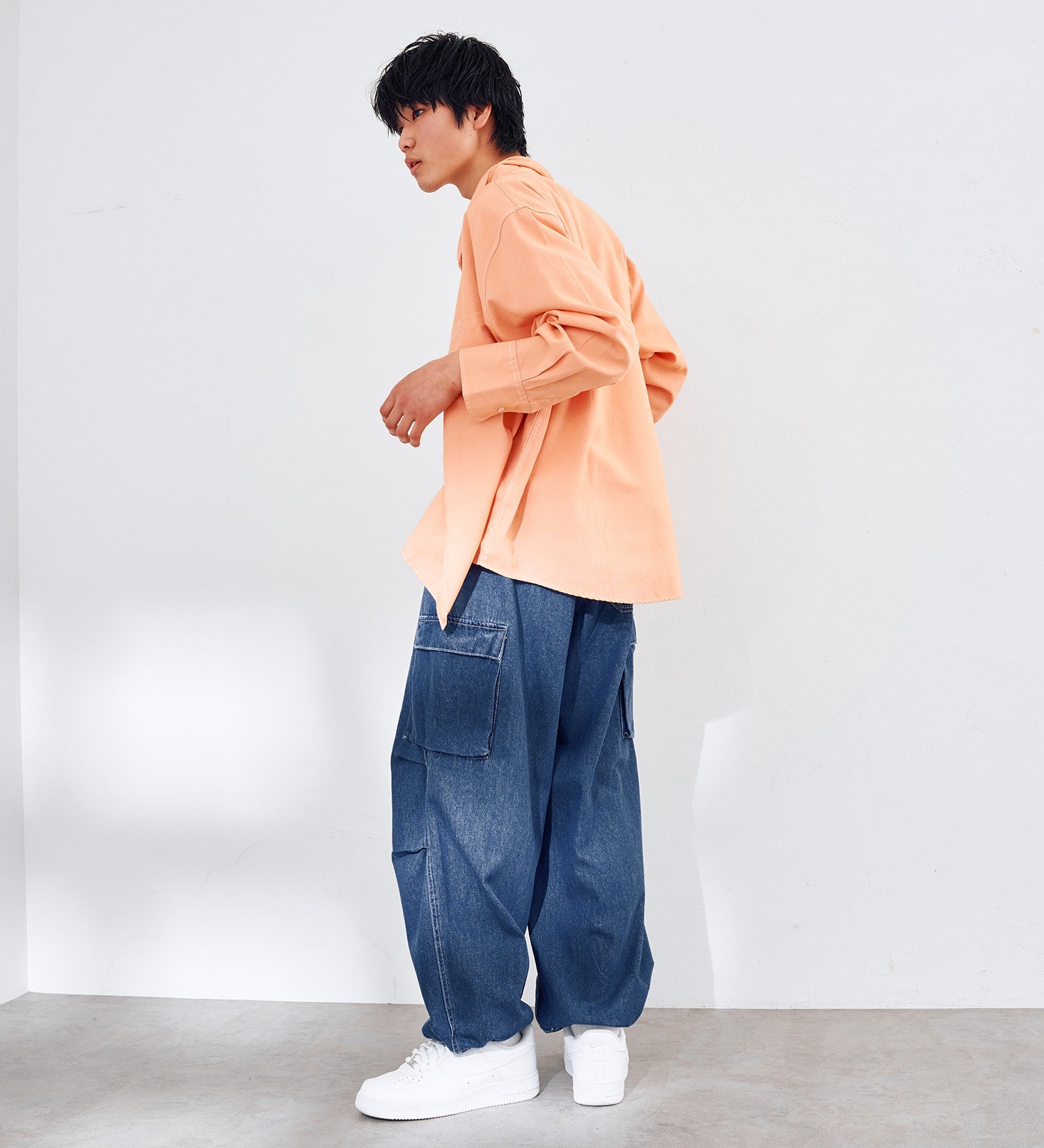 EDWIN(エドウイン)の【WEB限定】EDWIN STEPMARK オーバーサイズ レギュラーカラーシャツ　L/S|トップス/シャツ/ブラウス/メンズ|オレンジ