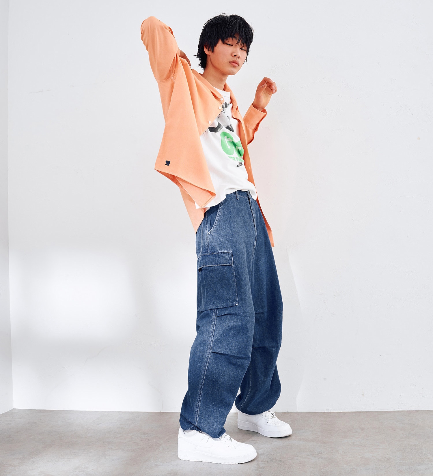 EDWIN(エドウイン)の【WEB限定】EDWIN STEPMARK オーバーサイズ レギュラーカラーシャツ　L/S|トップス/シャツ/ブラウス/メンズ|オレンジ