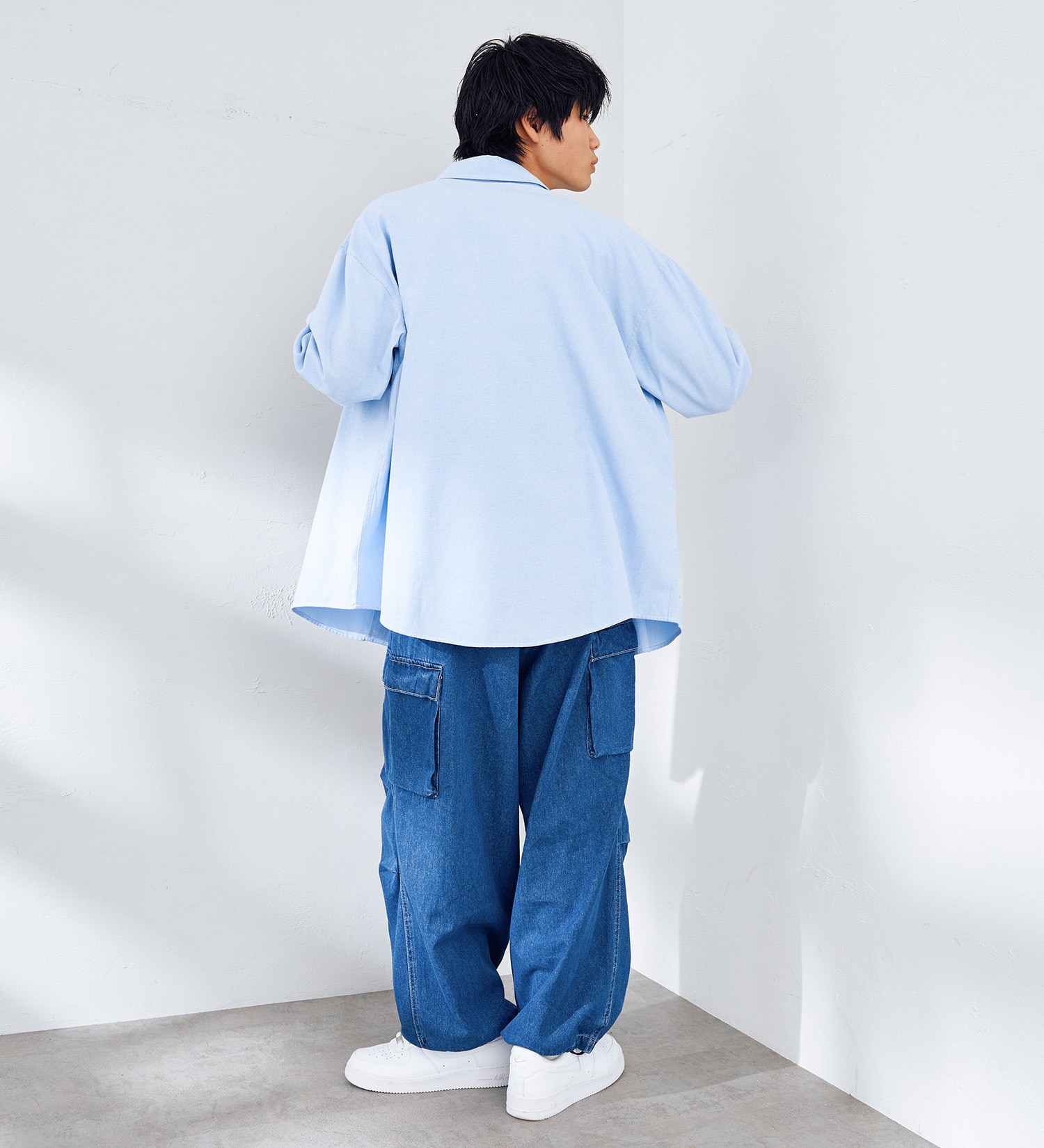 EDWIN(エドウイン)の【WEB限定】EDWIN STEPMARK オーバーサイズ レギュラーカラーシャツ　L/S|トップス/シャツ/ブラウス/メンズ|ブルー