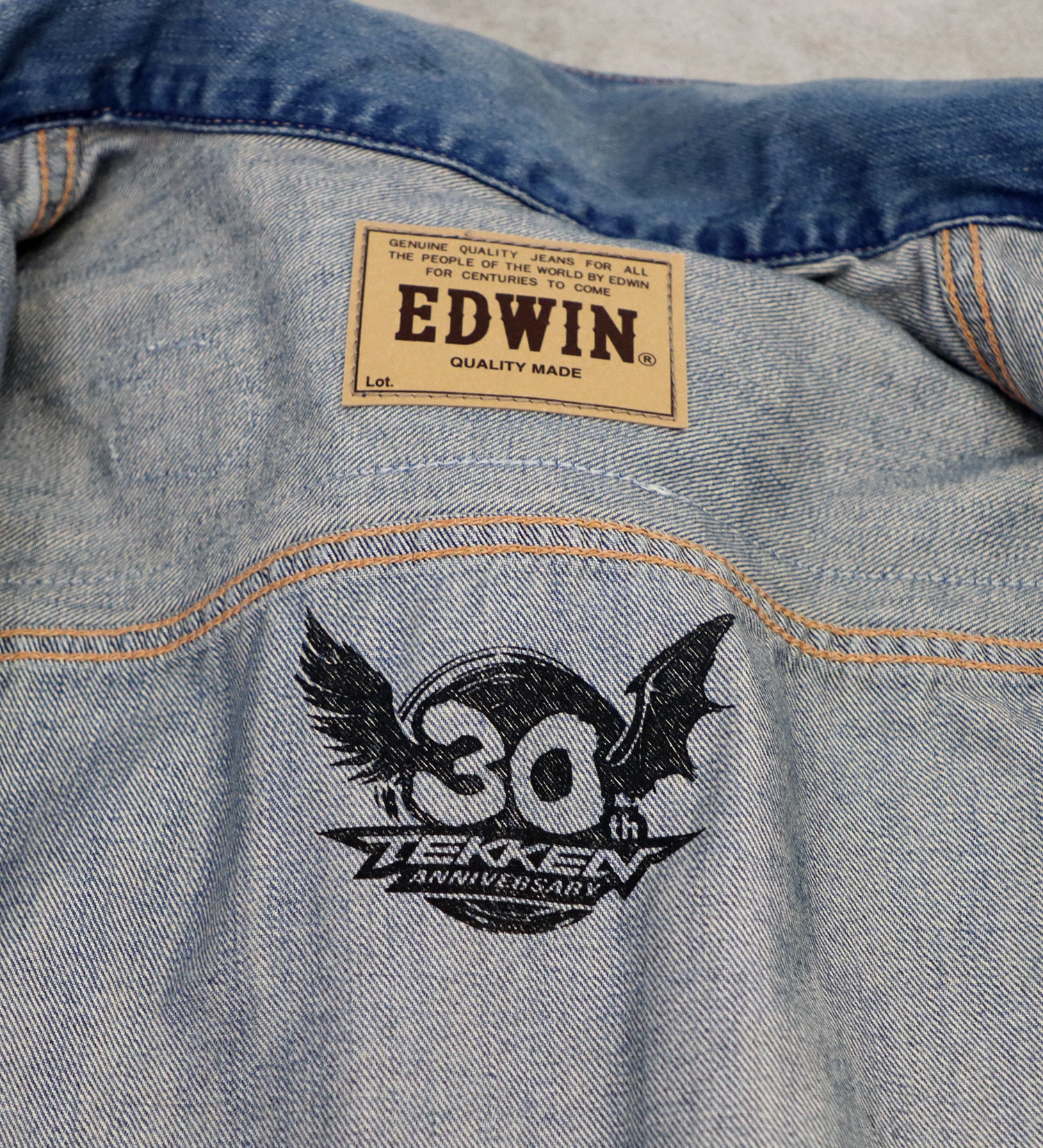 EDWIN(エドウイン)の【予約】【鉄拳×EDWIN】デニムジャケット(ワッペン未縫い付け)|ジャケット/アウター/デニムジャケット/メンズ|インディゴブルー