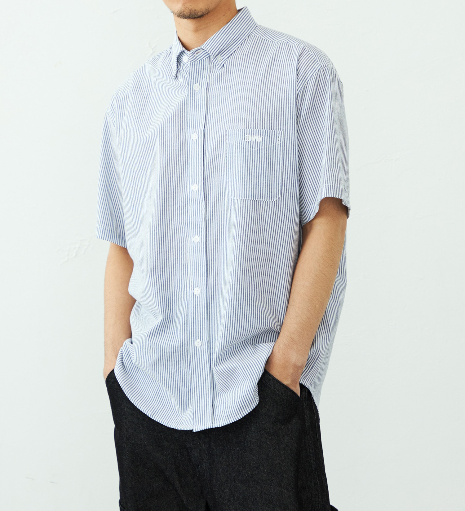 EDWIN(エドウイン)のコットン ボタンダウンシャツ 半袖|トップス/シャツ/ブラウス/メンズ|ネイビー