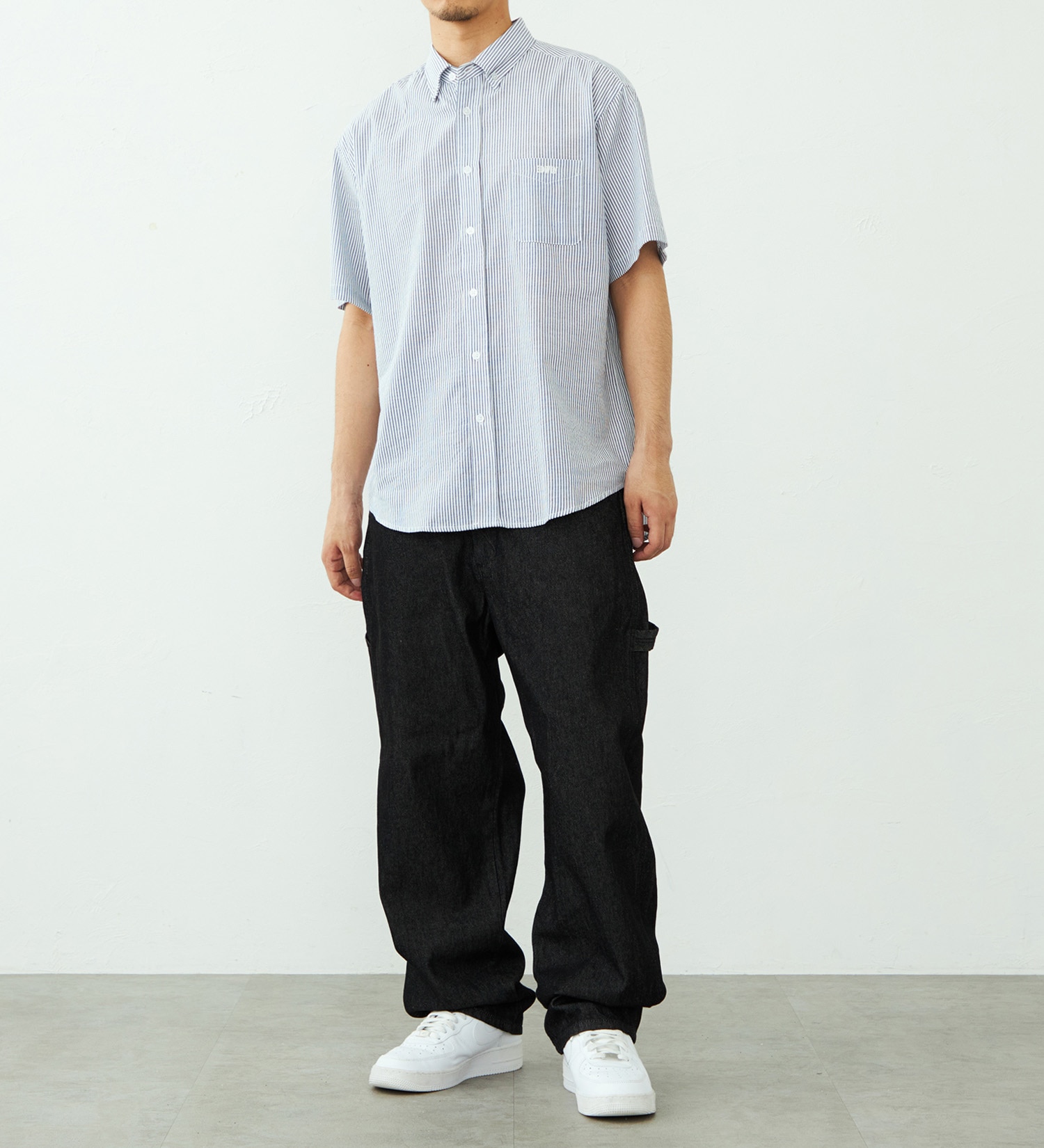 EDWIN(エドウイン)のコットン ボタンダウンシャツ 半袖|トップス/シャツ/ブラウス/メンズ|ネイビー