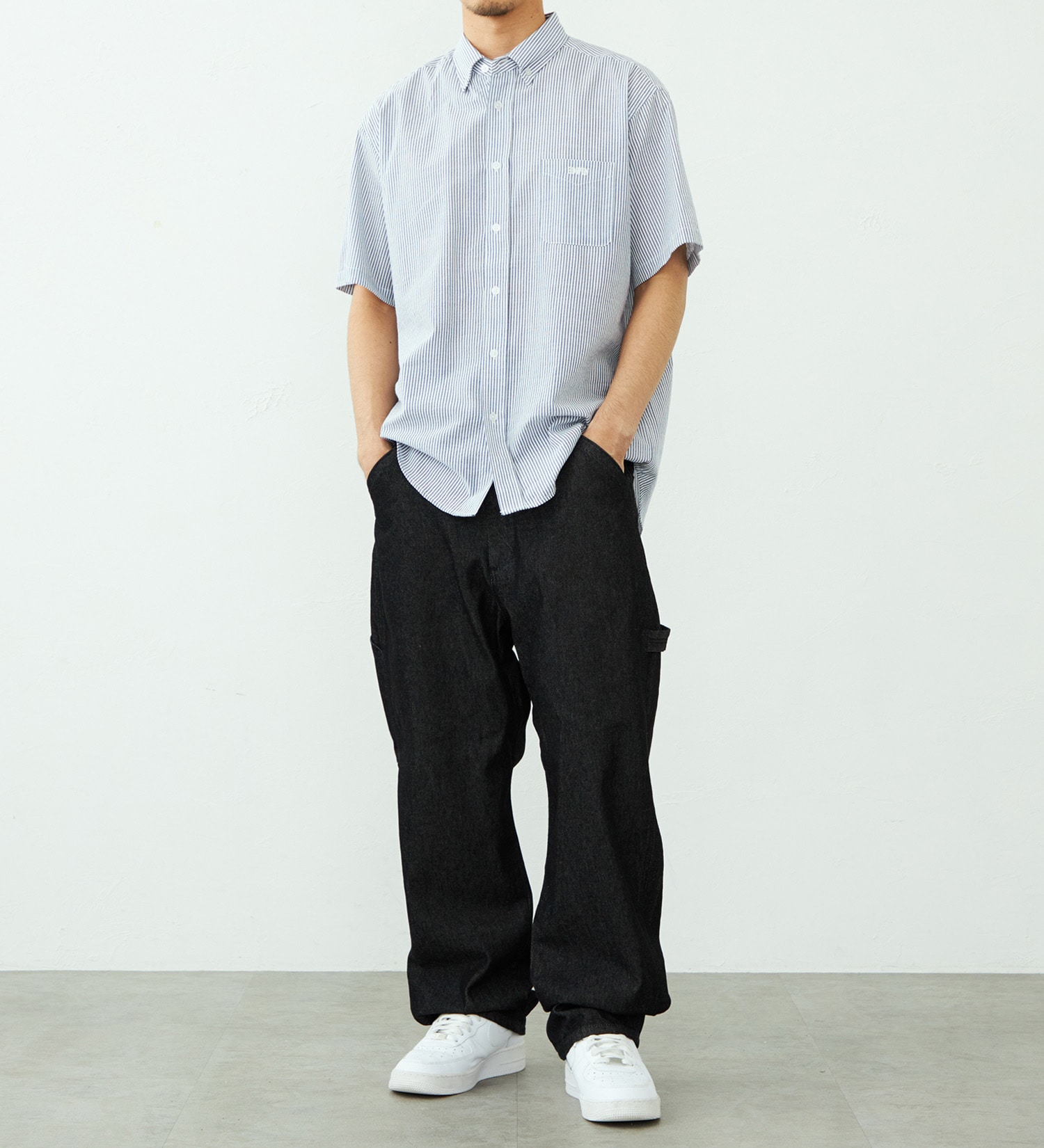 EDWIN(エドウイン)のコットン ボタンダウンシャツ 半袖|トップス/シャツ/ブラウス/メンズ|ネイビー