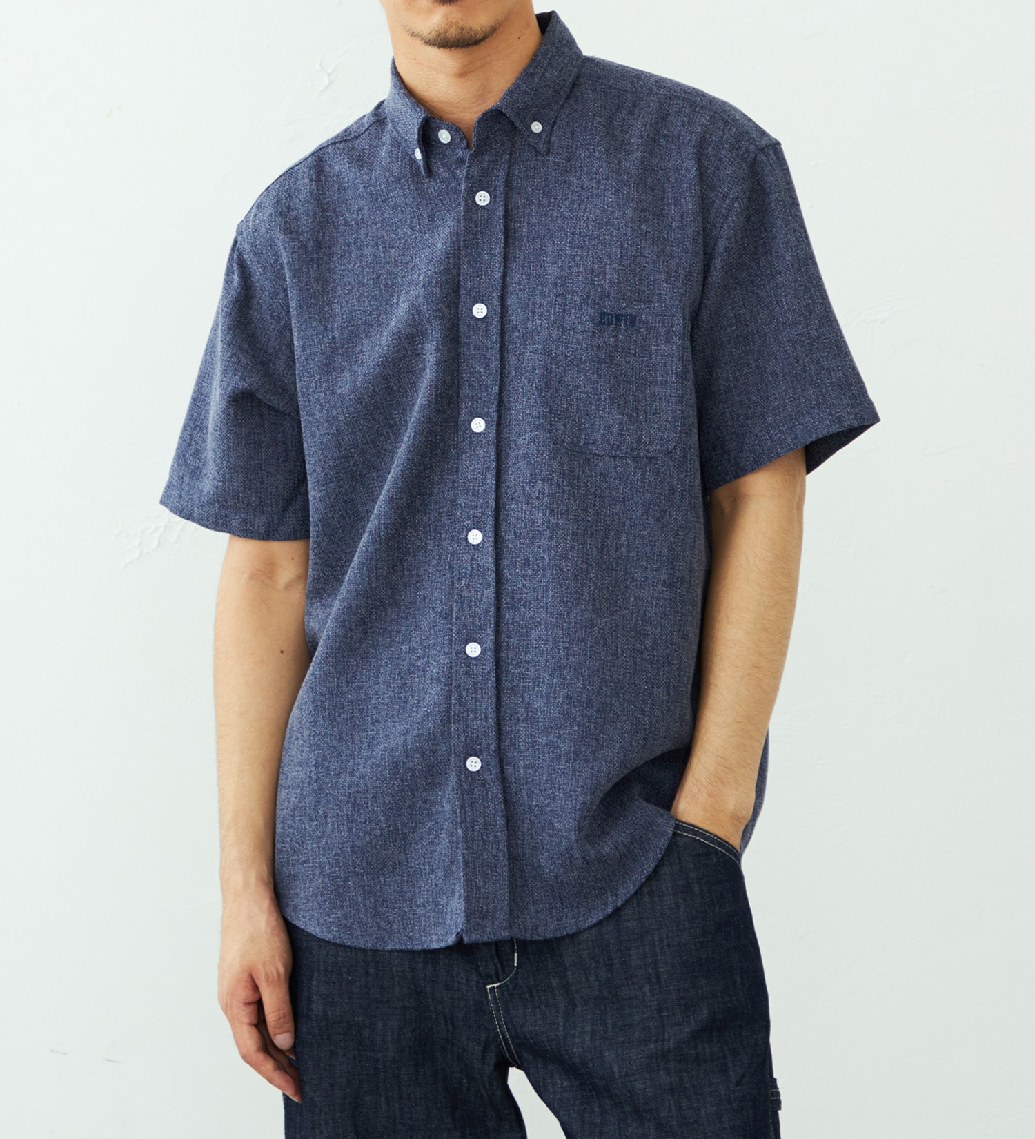EDWIN(エドウイン)のボタンダウンシャツ 半袖|トップス/シャツ/ブラウス/メンズ|ネイビー