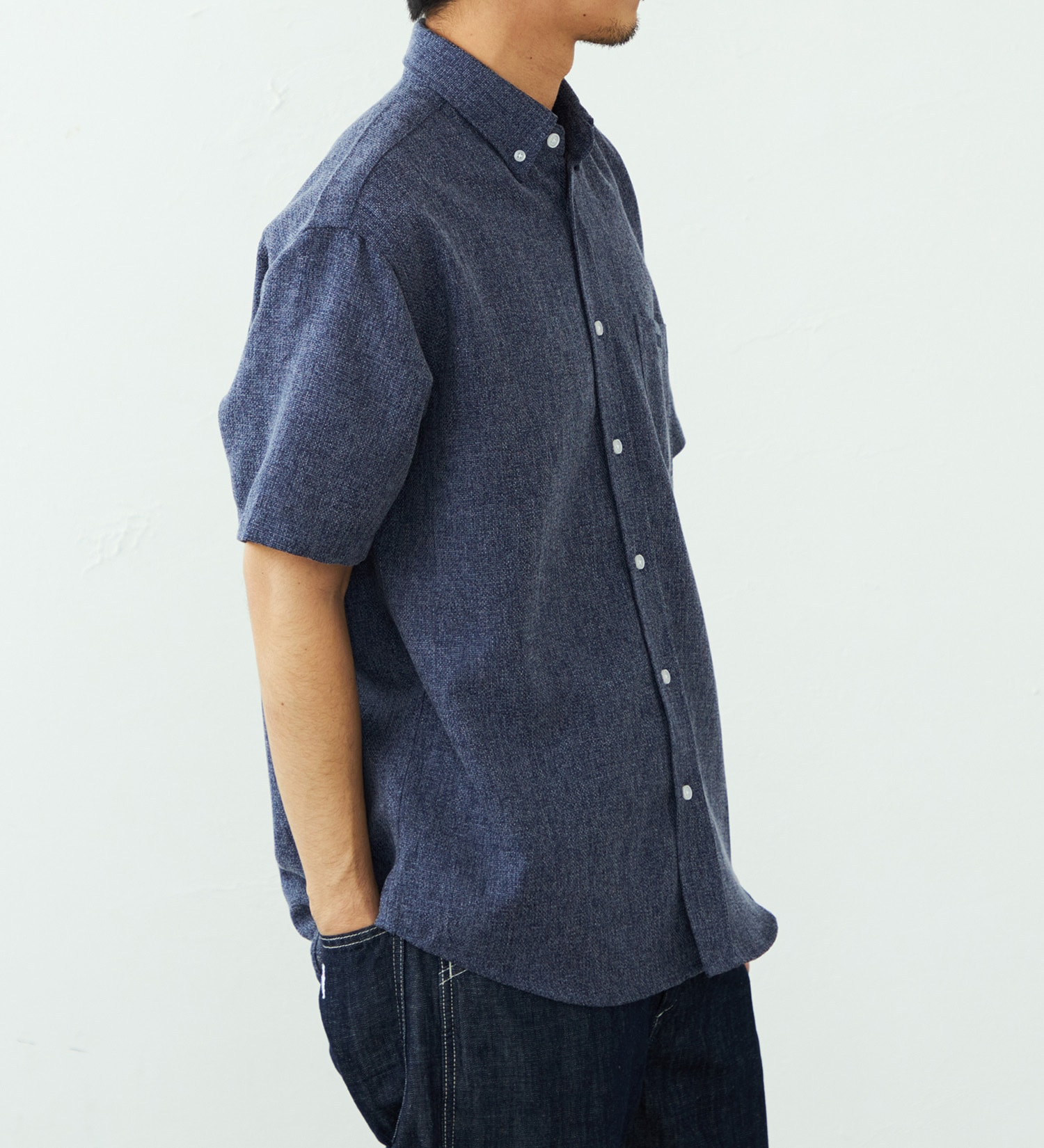 EDWIN(エドウイン)のボタンダウンシャツ 半袖|トップス/シャツ/ブラウス/メンズ|ネイビー