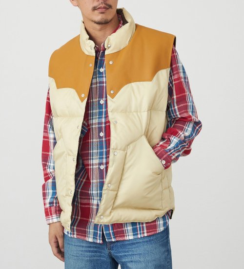 【試着対象】レザーヨーク ダウンベスト