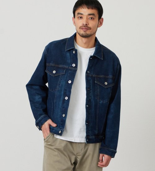 EDWIN(エドウイン)の【試着対象】ジャージーズ デニムジャケット Gジャン ストレッチ セットアップ|ジャケット/アウター/デニムジャケット/メンズ|濃色ブルー