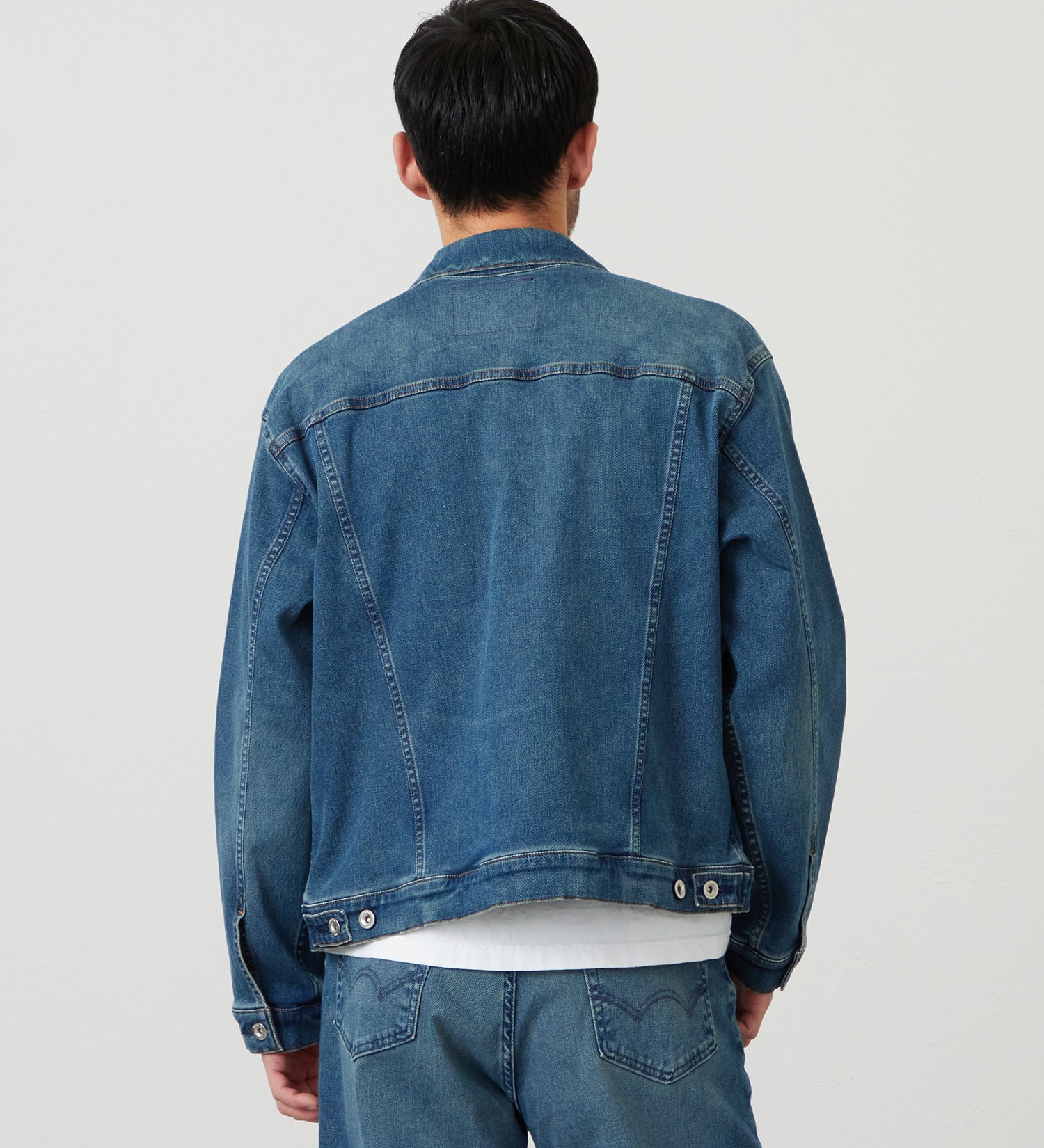 EDWIN(エドウイン)の【試着対象】ジャージーズ デニムジャケット Gジャン ストレッチ セットアップ|ジャケット/アウター/デニムジャケット/メンズ|中色ブルー