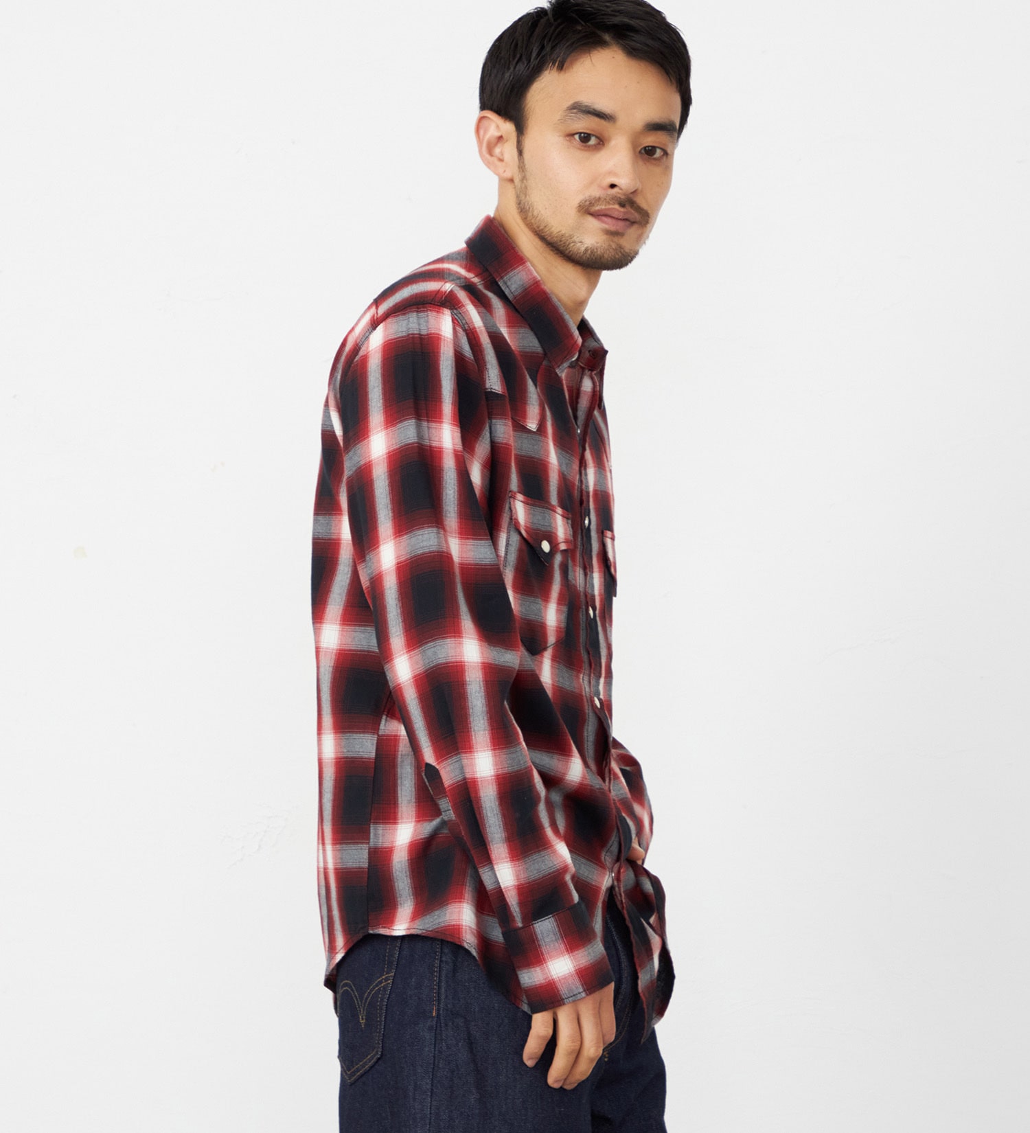EDWIN(エドウイン)のウエスタンシャツ チェック 長袖|トップス/シャツ/ブラウス/メンズ|レッド