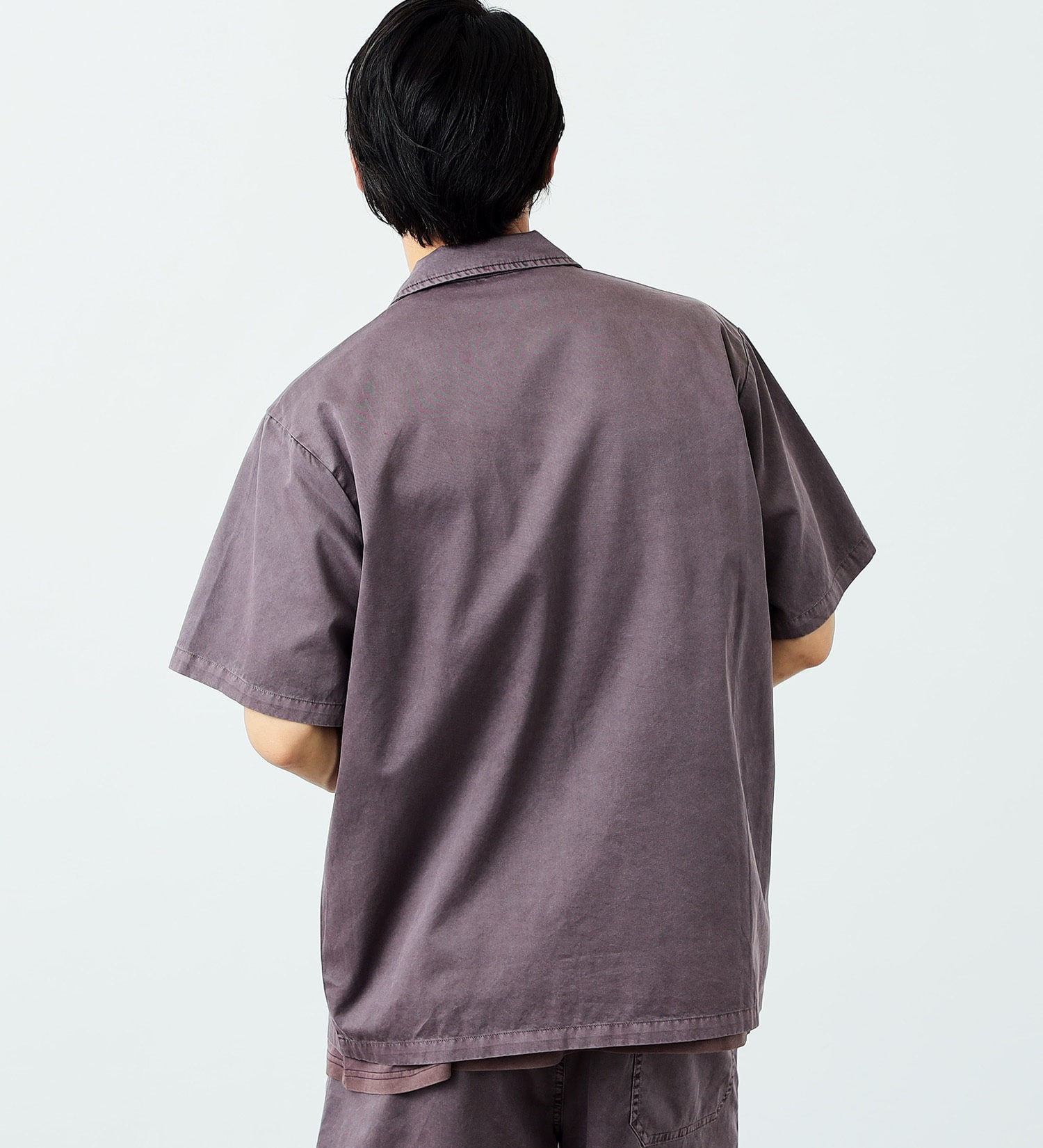 EDWIN(エドウイン)の製品染め オープンカラーシャツ（半袖） ガーメントダイ セットアップ|トップス/シャツ/ブラウス/メンズ|パープル