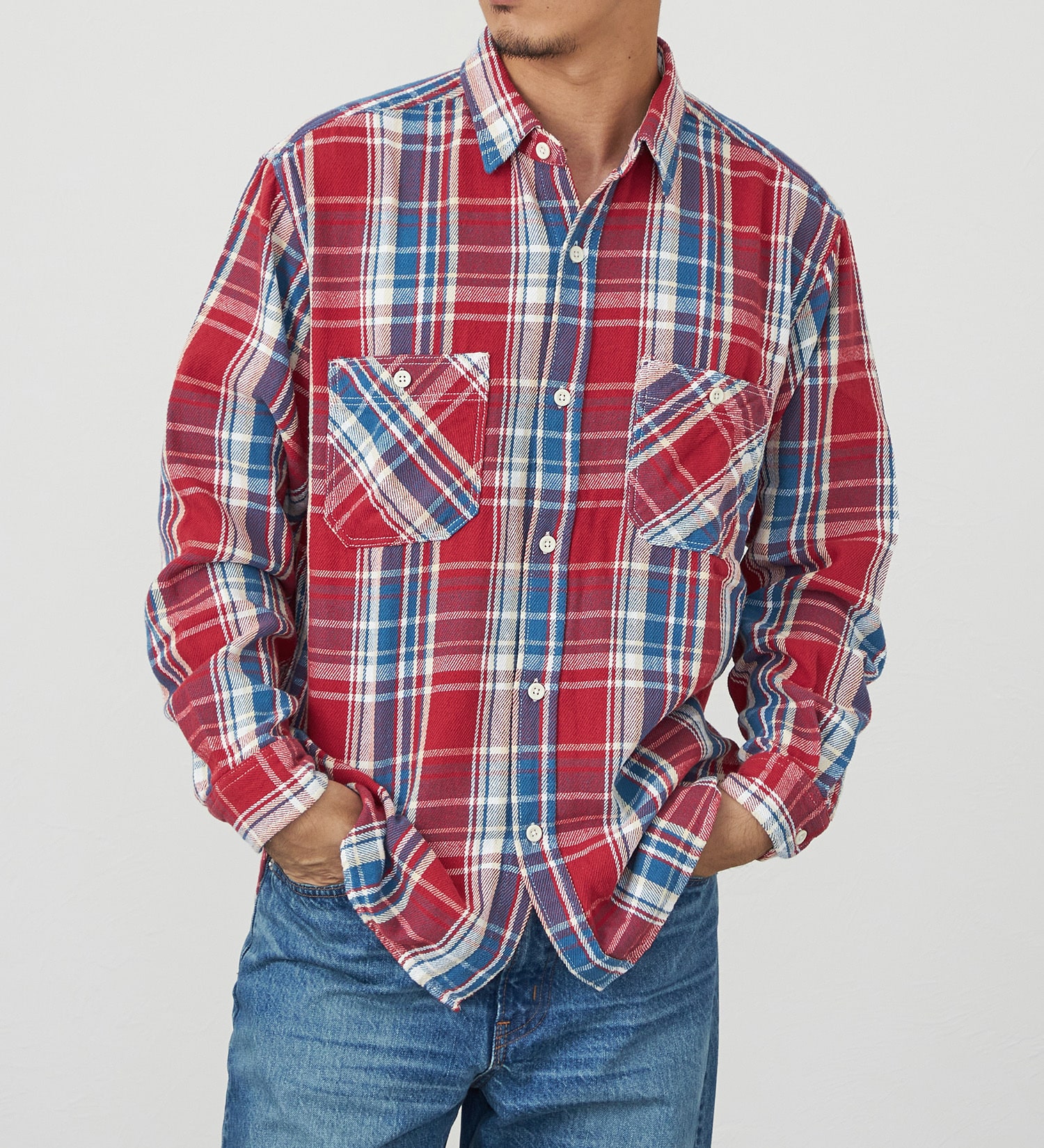 EDWIN(エドウイン)のワークシャツ チェック 長袖|トップス/シャツ/ブラウス/メンズ|レッド