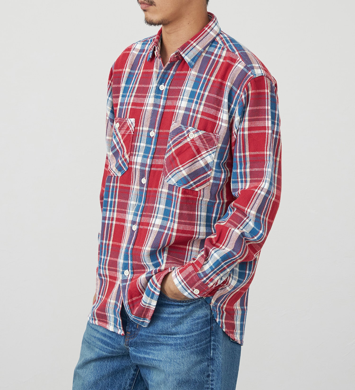 EDWIN(エドウイン)のワークシャツ チェック 長袖|トップス/シャツ/ブラウス/メンズ|レッド