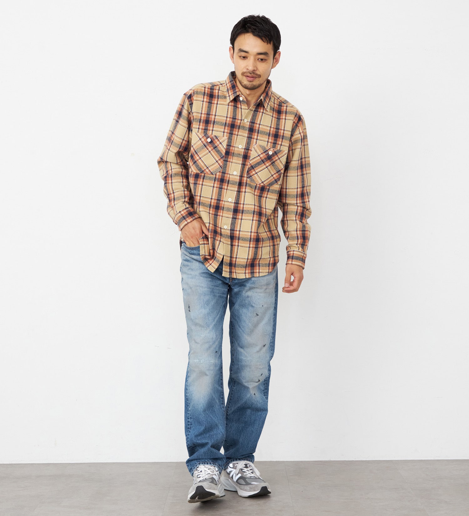 EDWIN(エドウイン)のワークシャツ チェック 長袖|トップス/シャツ/ブラウス/メンズ|ベージュ